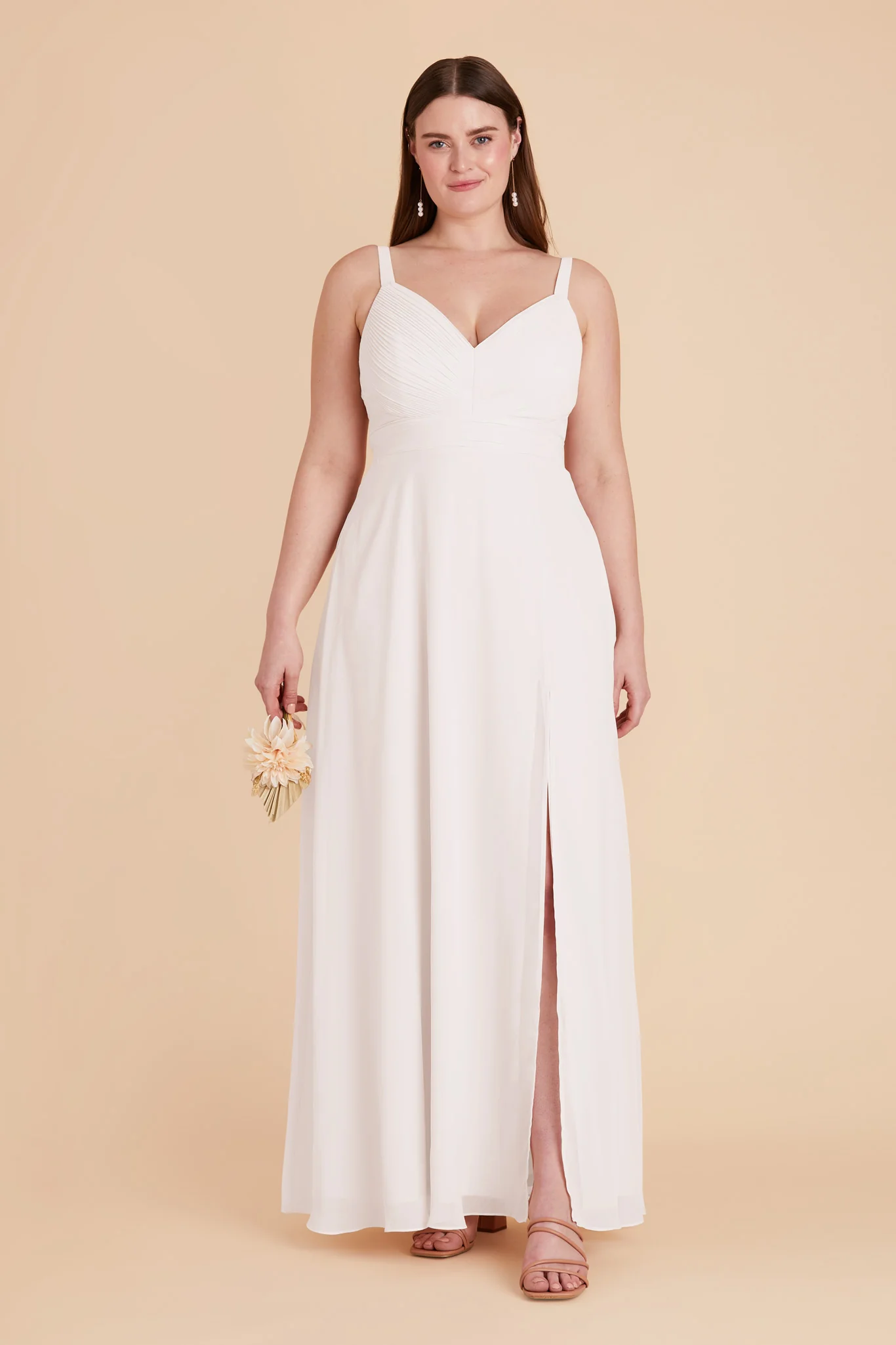 Deborah Chiffon Dress - White - necksoother