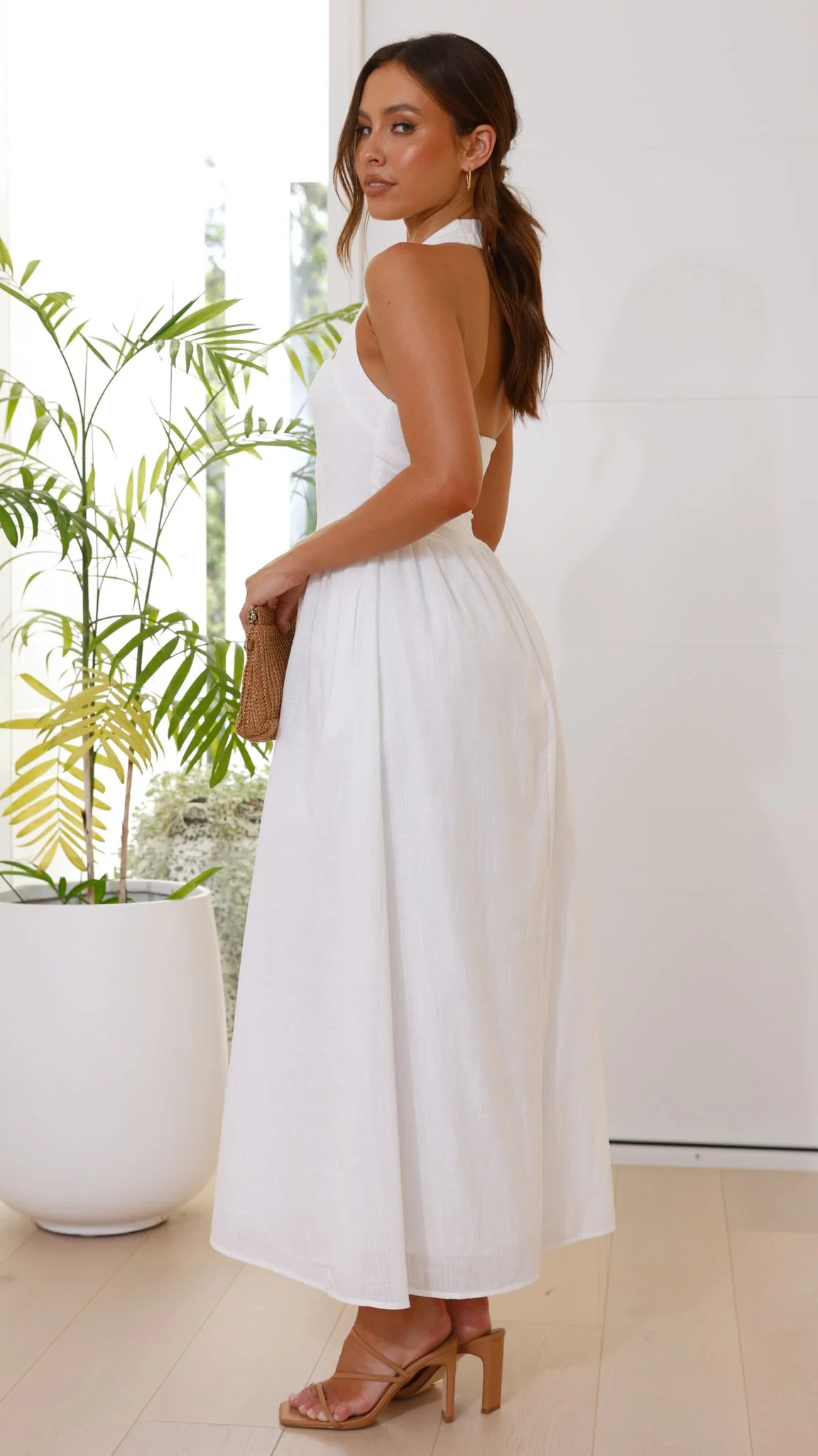 Caden Maxi Dress - White - necksoother