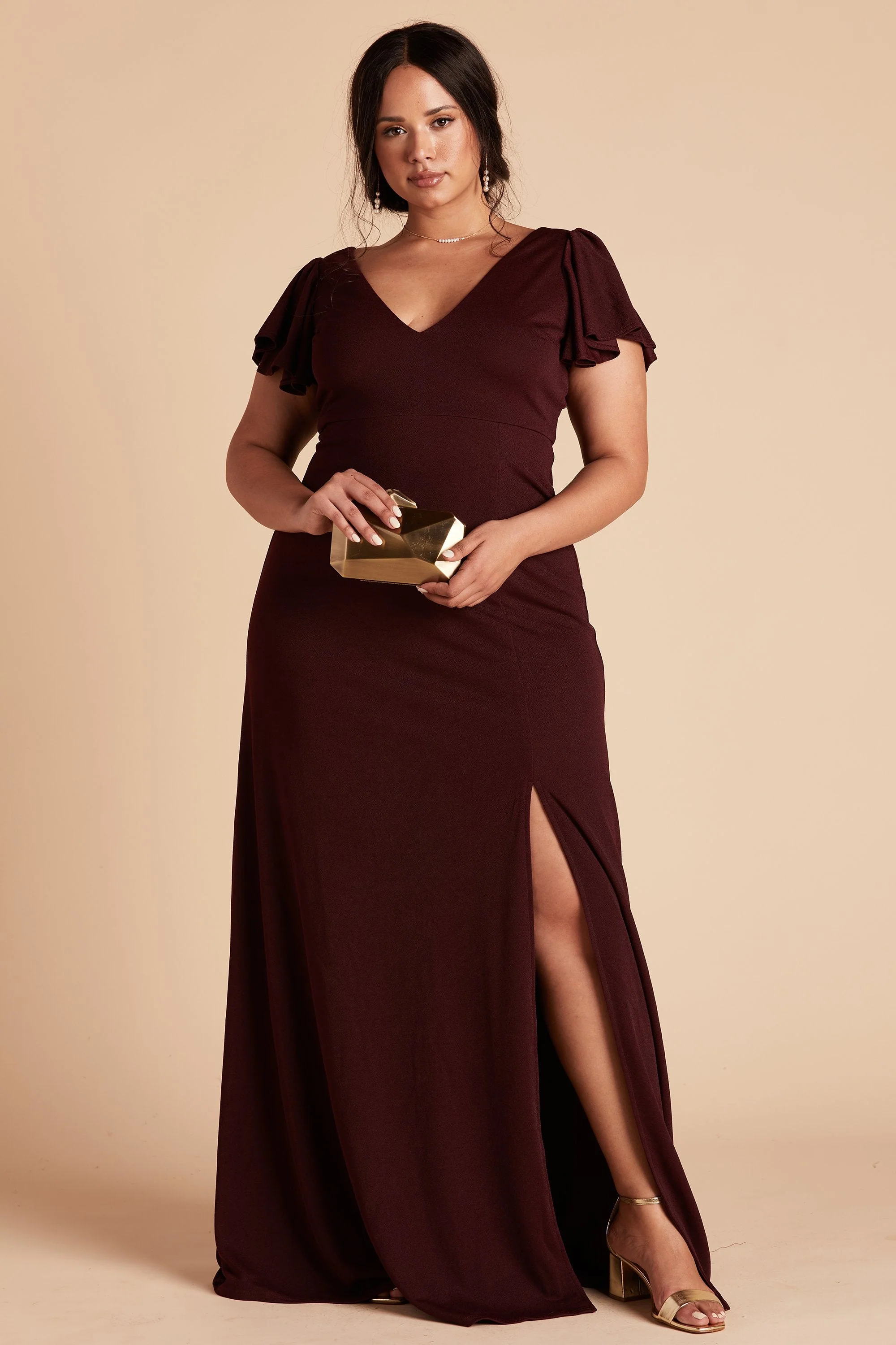 Hannah Crepe Dress - Cabernet - necksoother