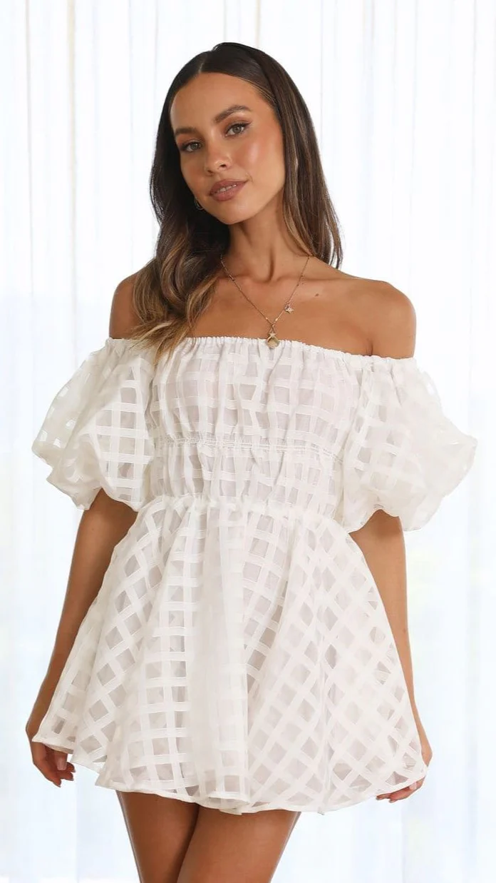 Malery Mini Dress - White - necksoother