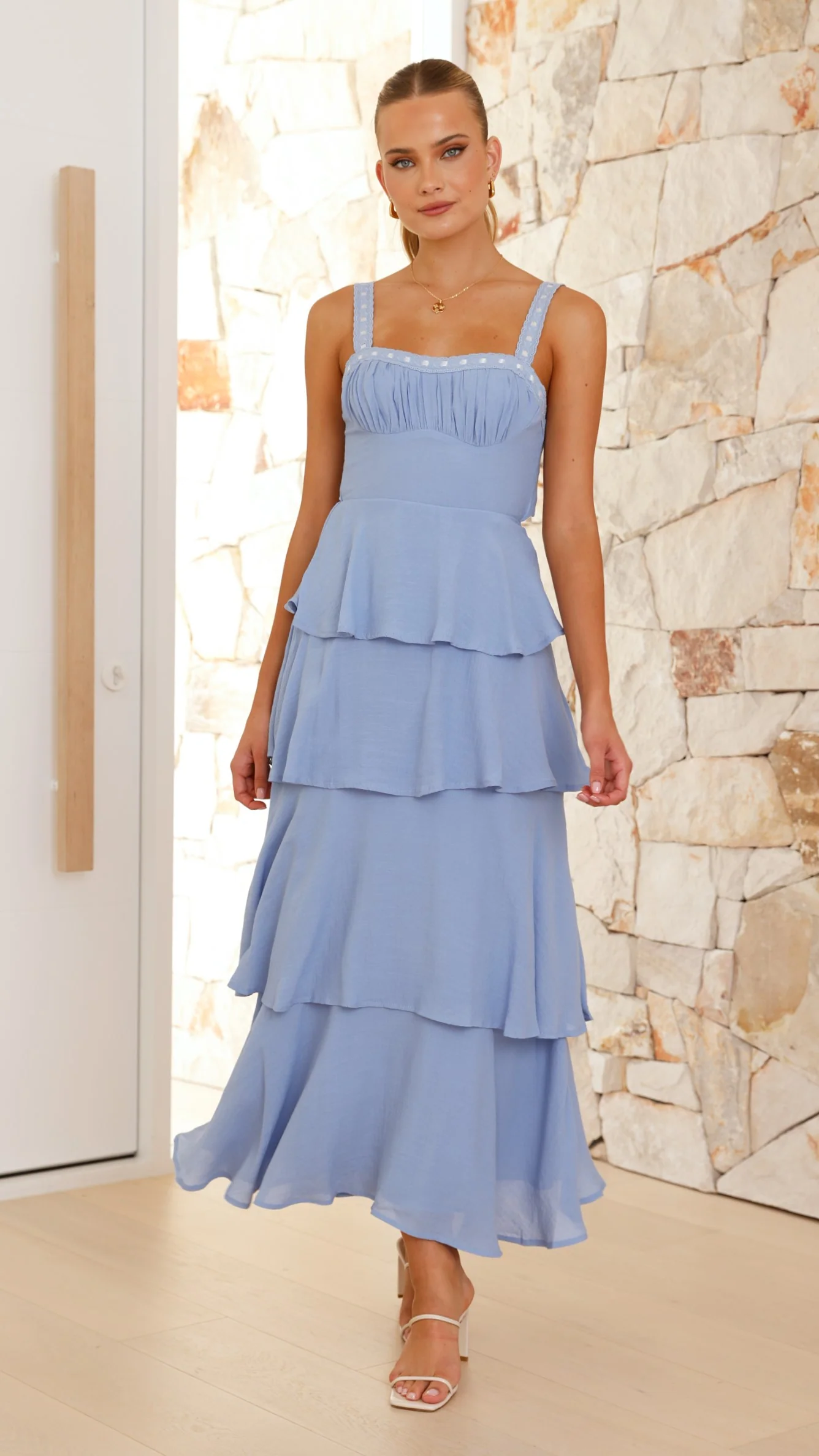 Odilia Maxi Dress - Blue - necksoother