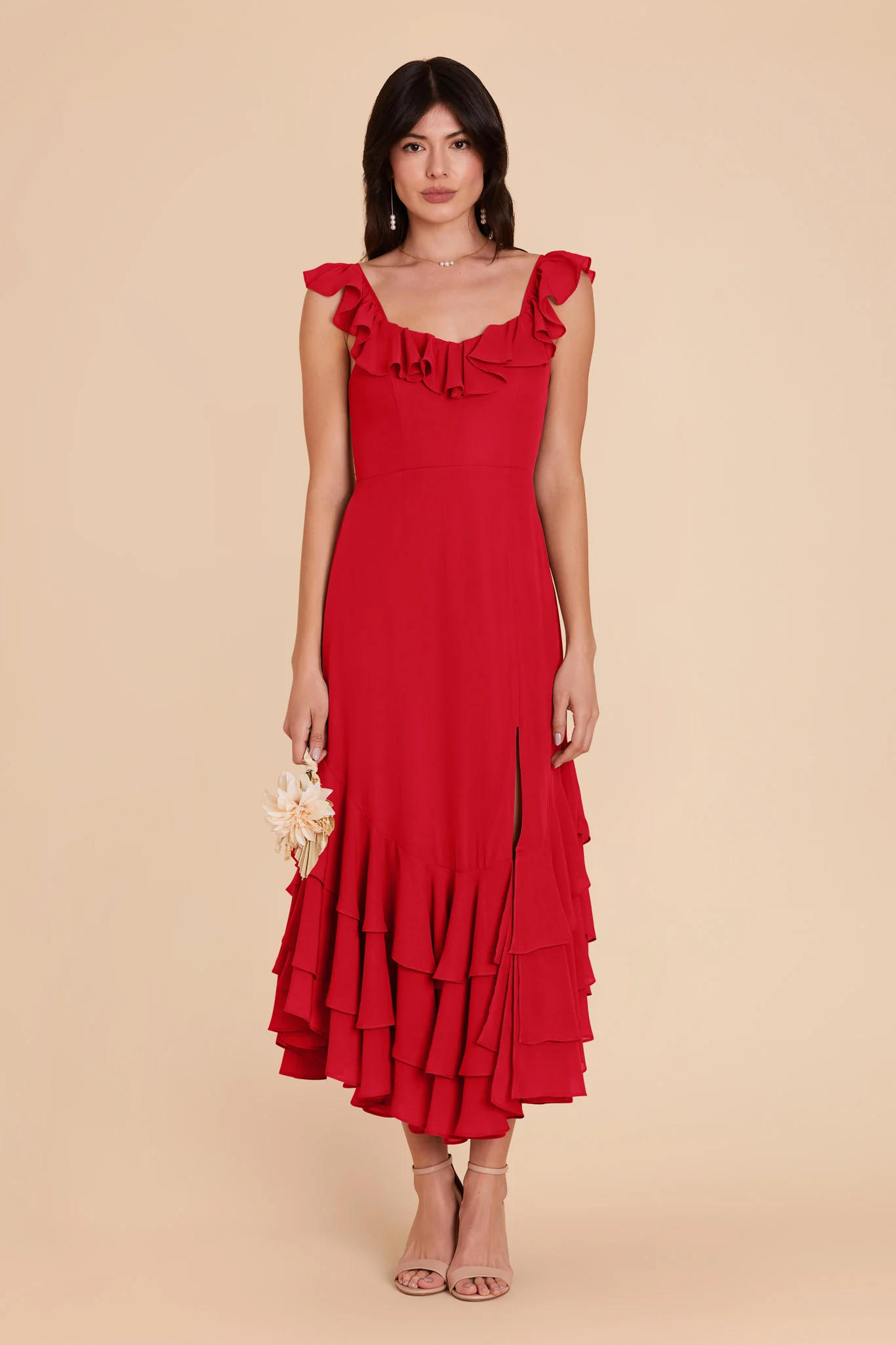 Ginny Chiffon Dress - Ruby Red - necksoother