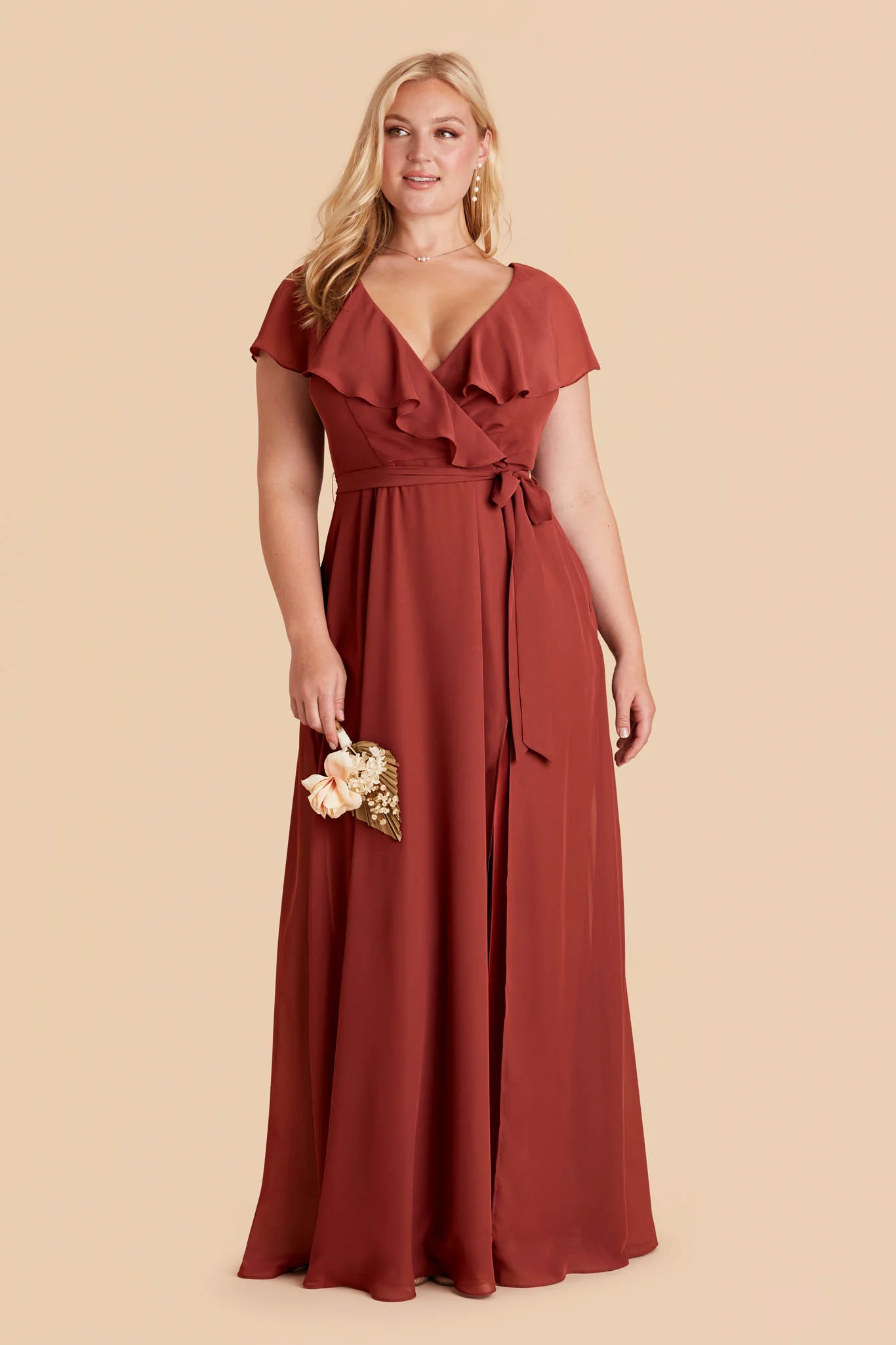 Jackson Chiffon Dress - Spice - necksoother