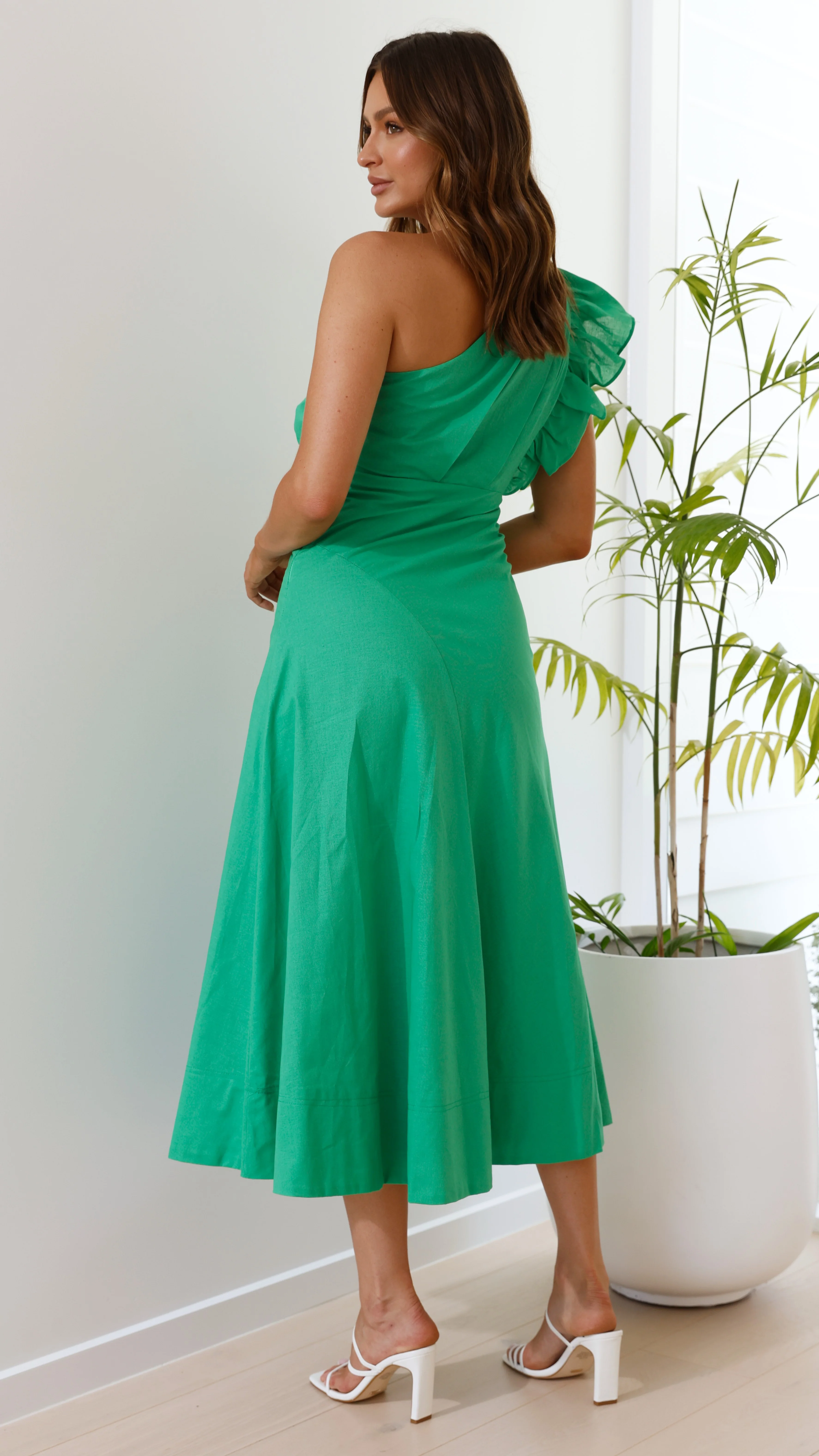 Stassie Midi Dress - Green - necksoother