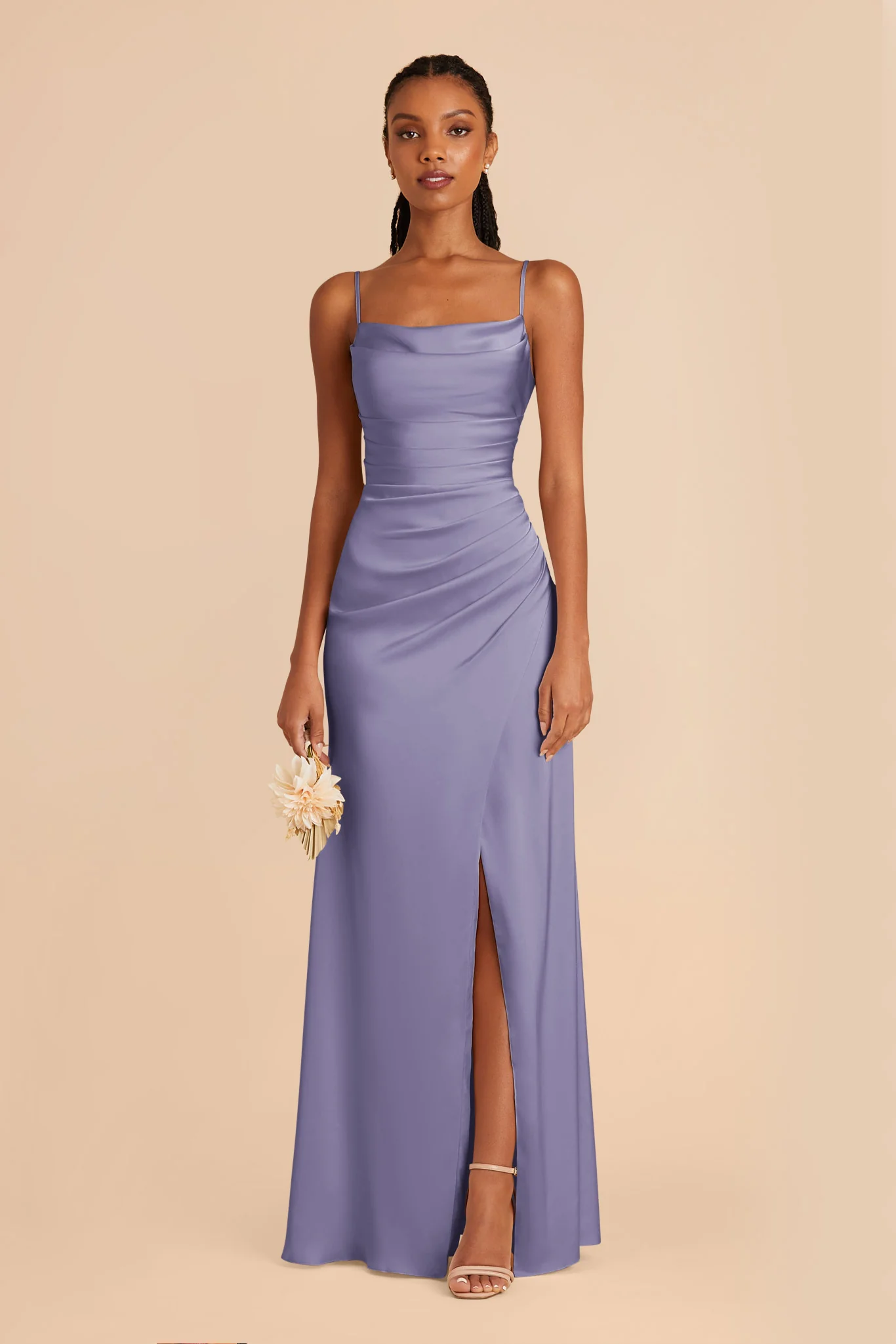 Lydia Matte Satin Dress - Wisteria - necksoother