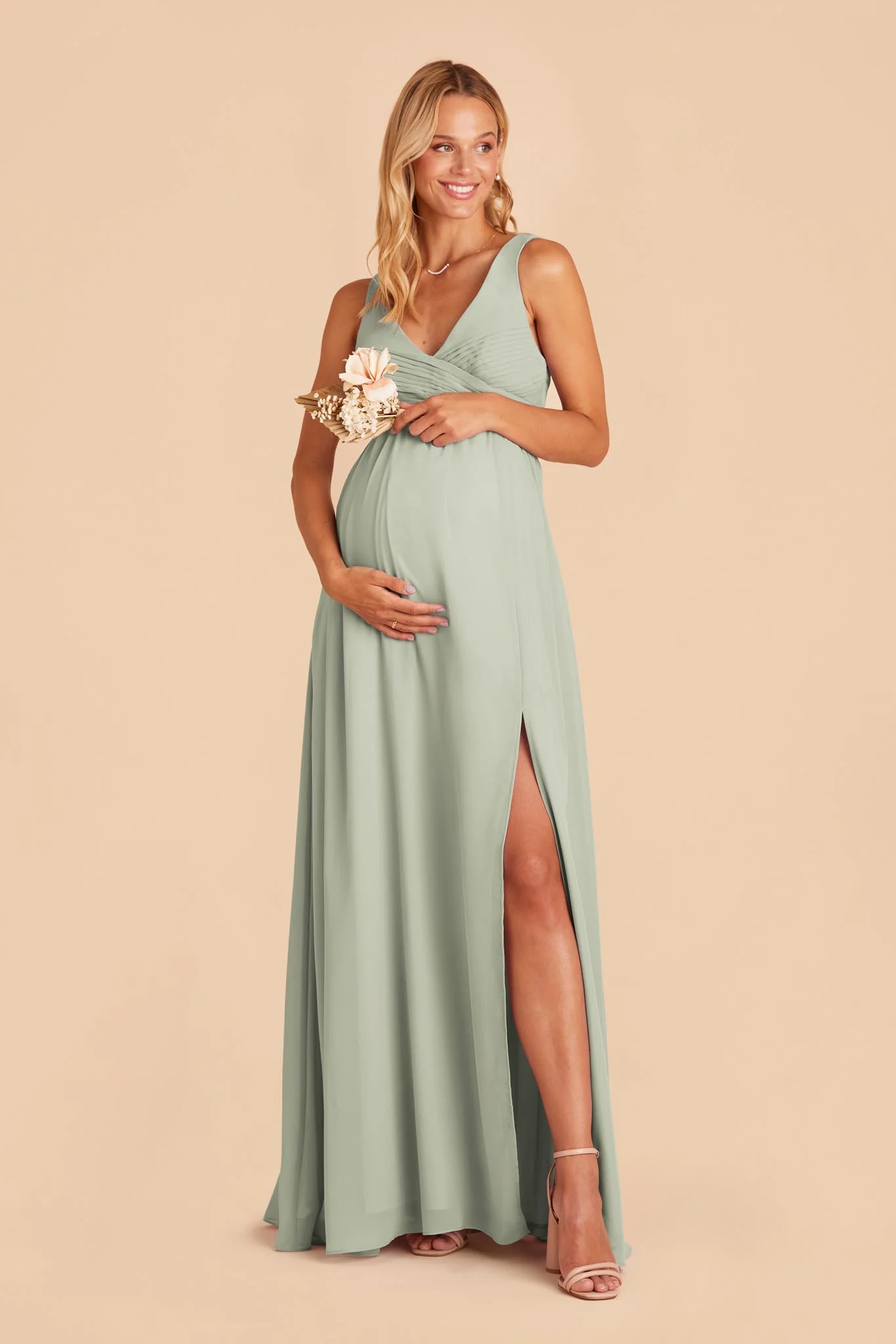 Laurie Empire Dress - Sage - necksoother