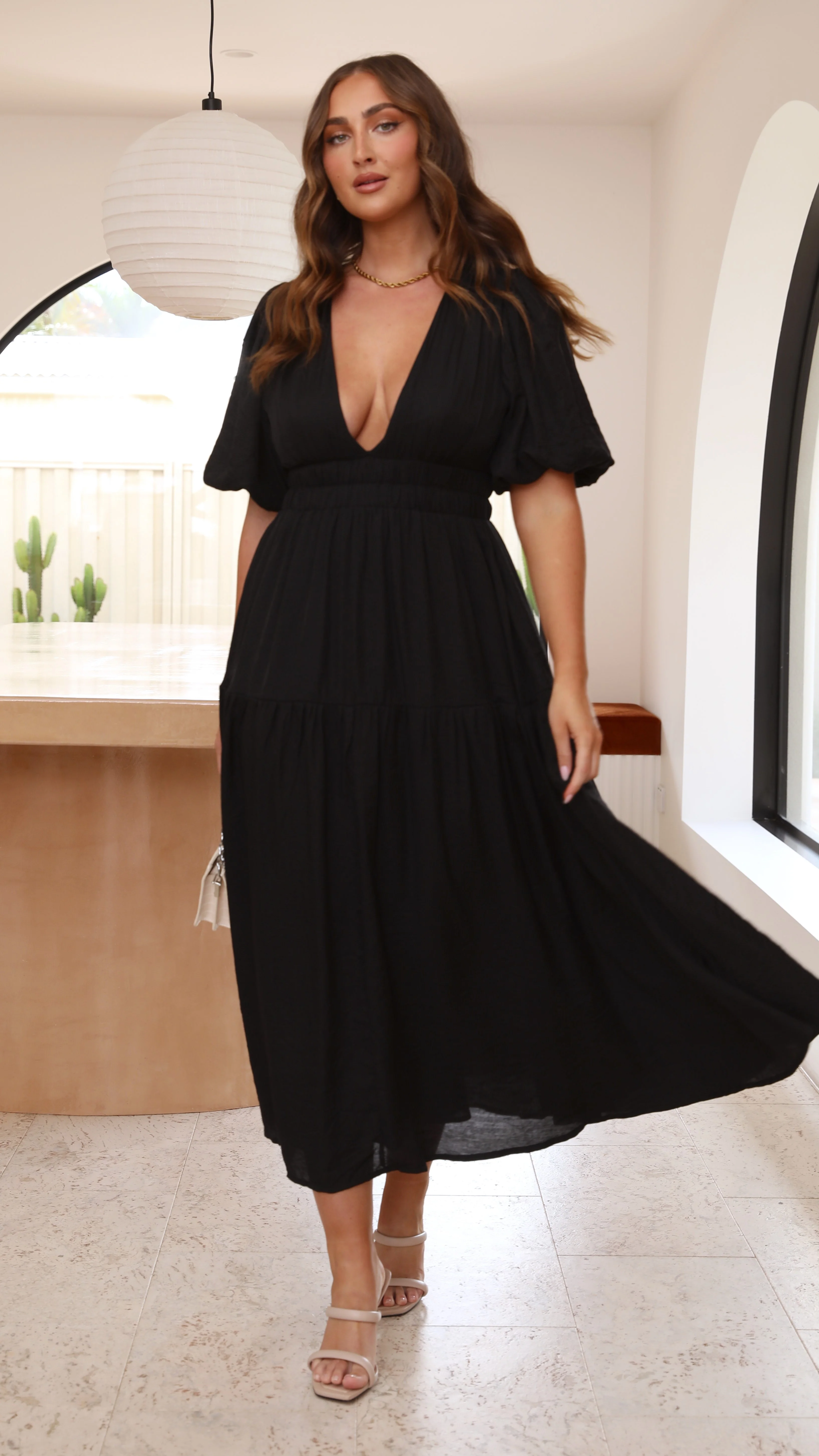 Erin Midi Dress - Black - necksoother