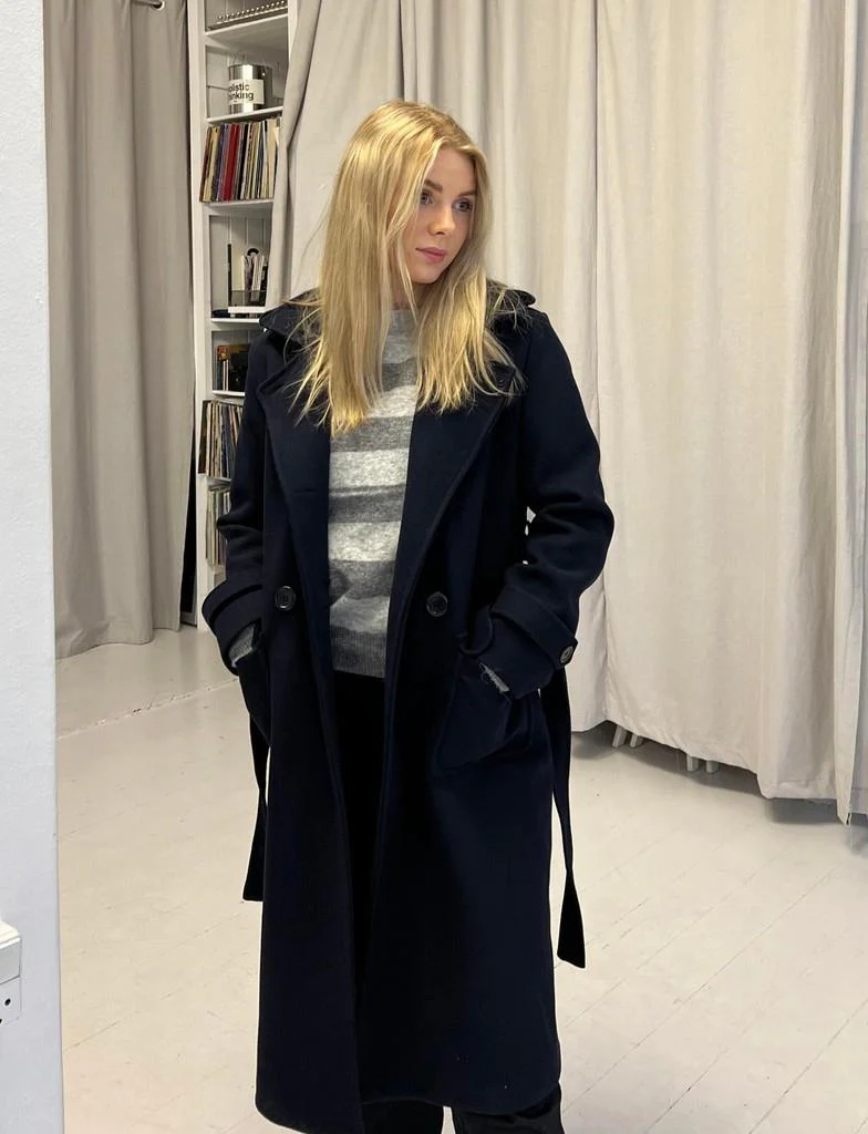 Ginalli coat long - navy - necksoother