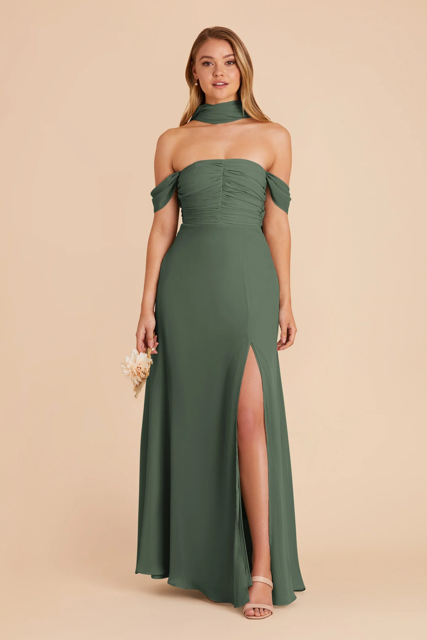 Cara Chiffon Dress - Eucalyptus - necksoother