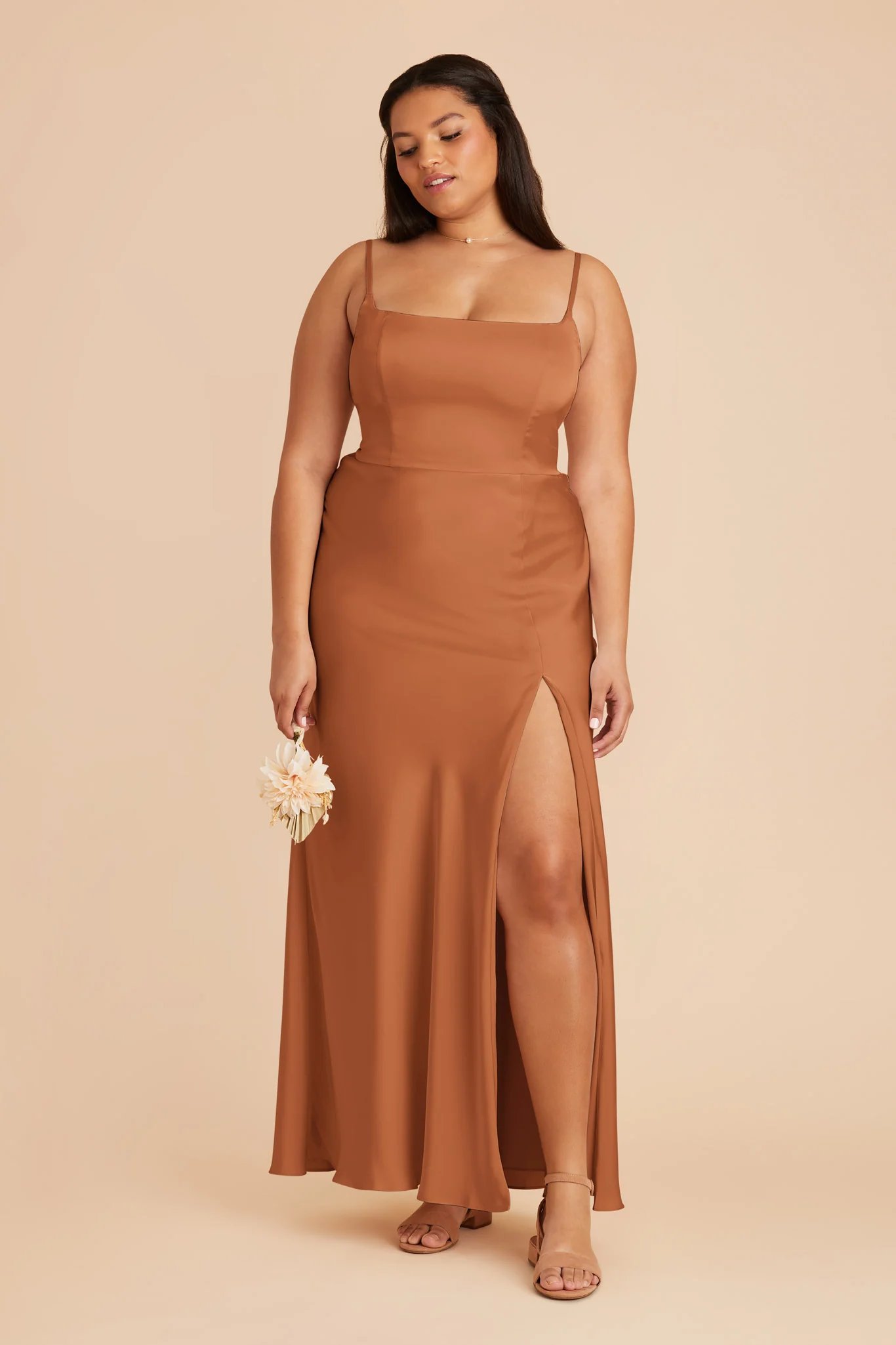 Mai Matte Satin Dress - Rust - necksoother