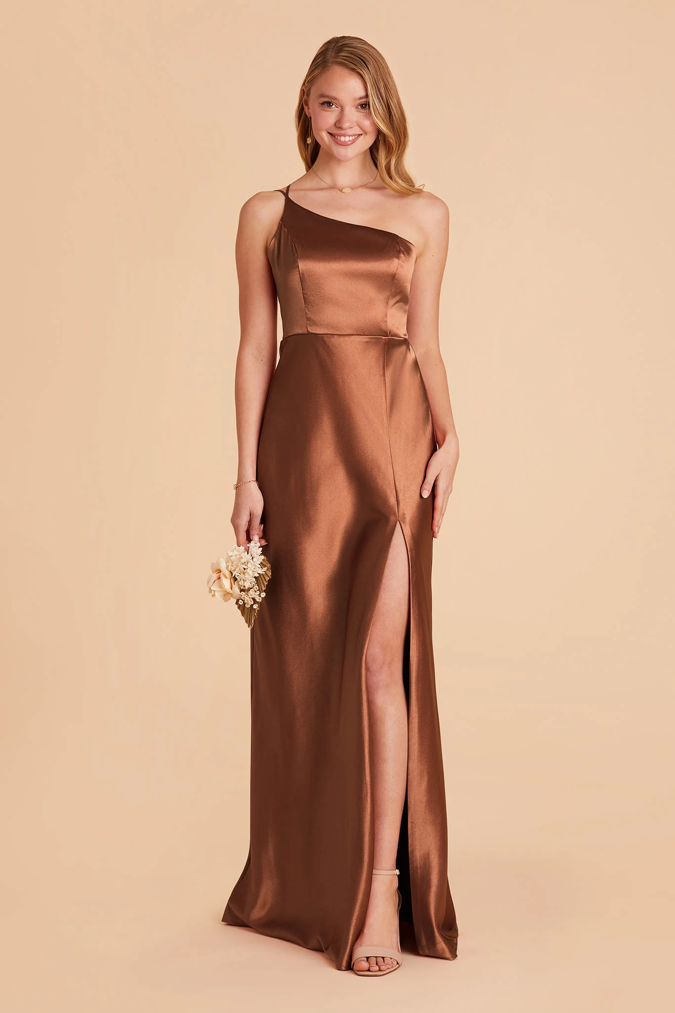 Kensie Shiny Satin Dress - Rust - necksoother