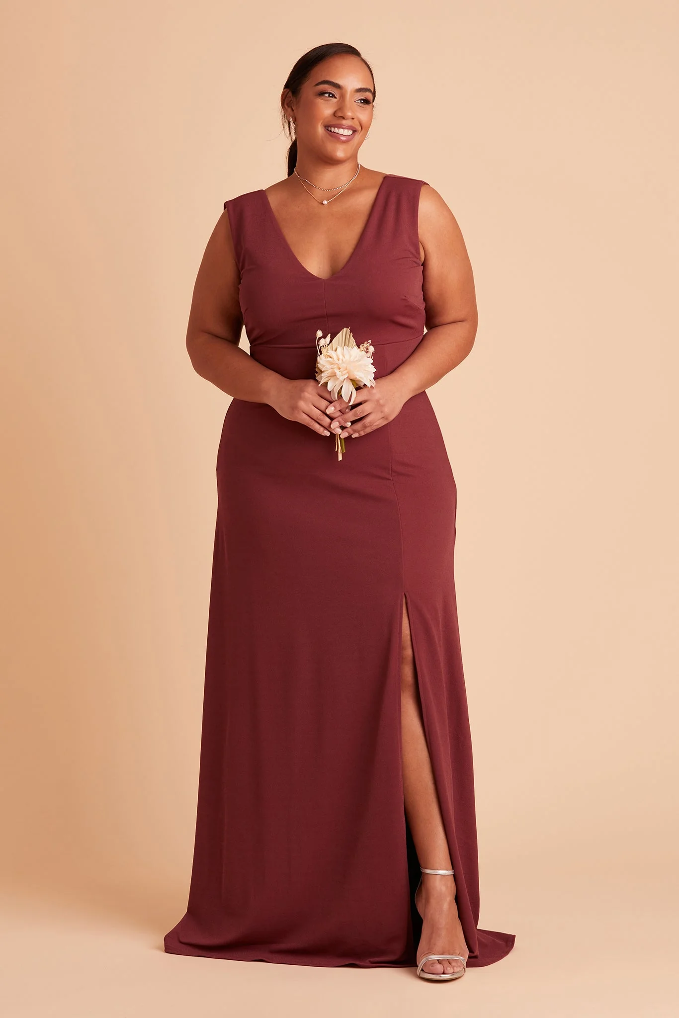 Shamin Crepe Dress - Rosewood - necksoother