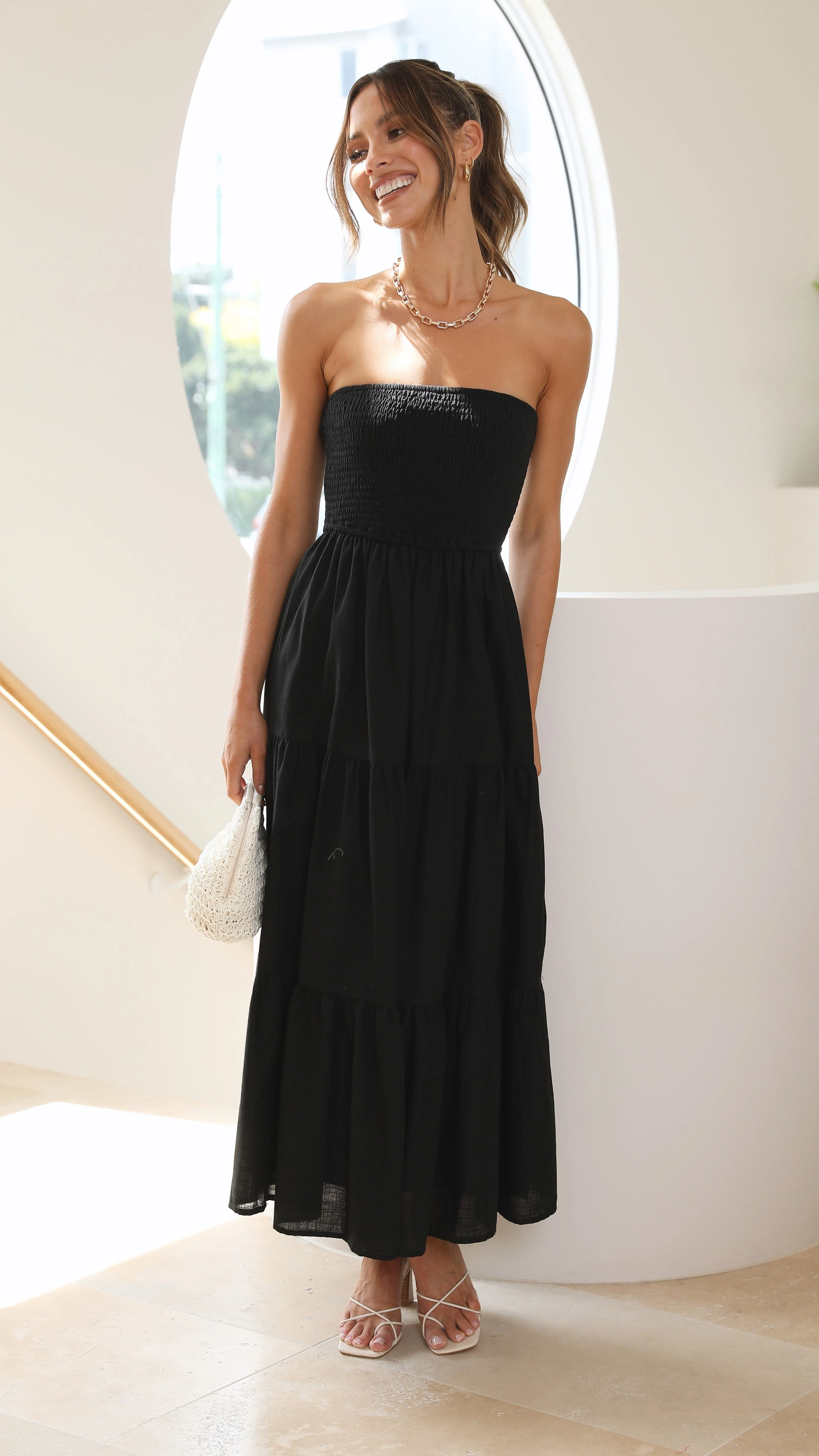 Brooke Maxi Dress - Black - necksoother