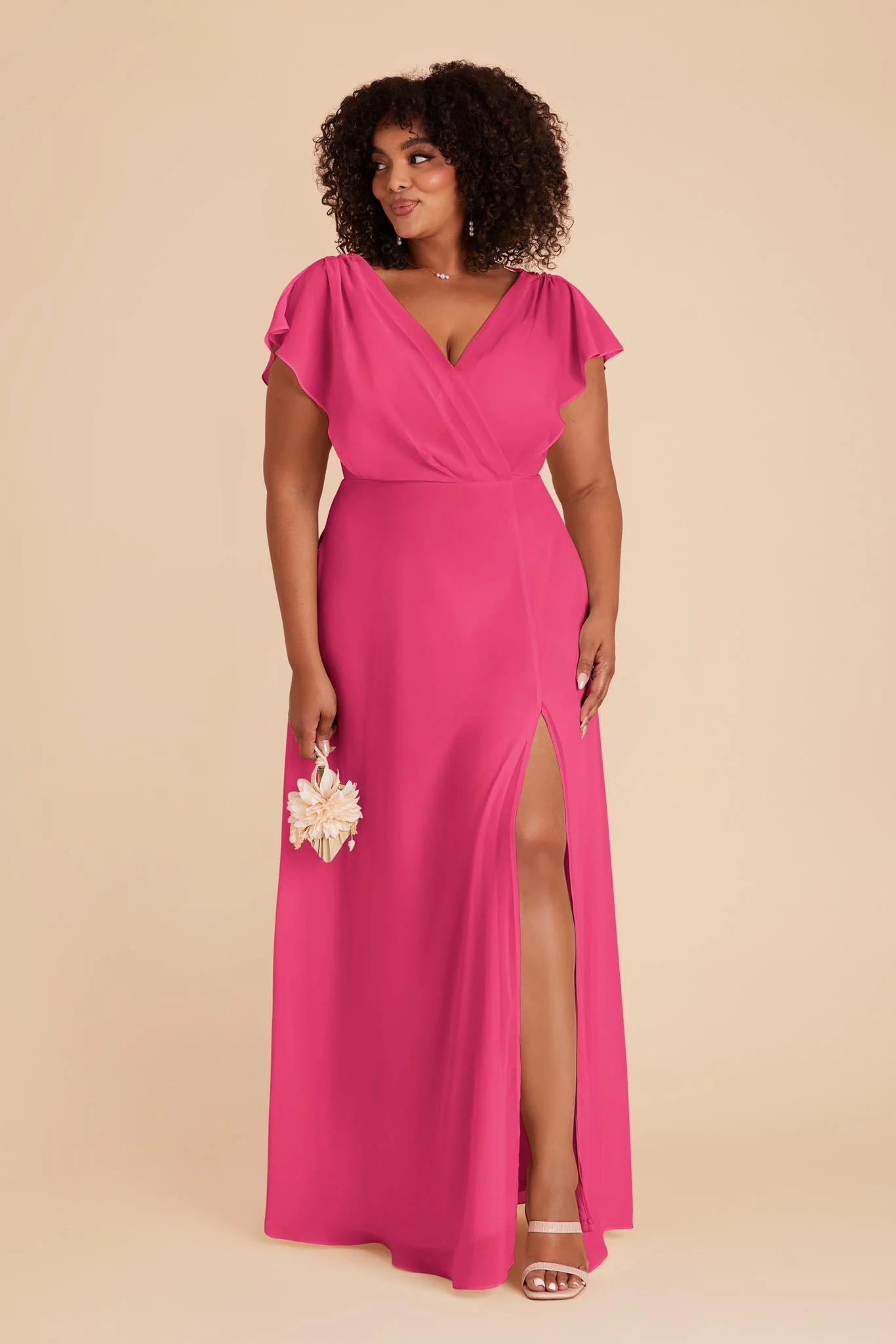 Violet Chiffon Dress - Fuchsia - necksoother