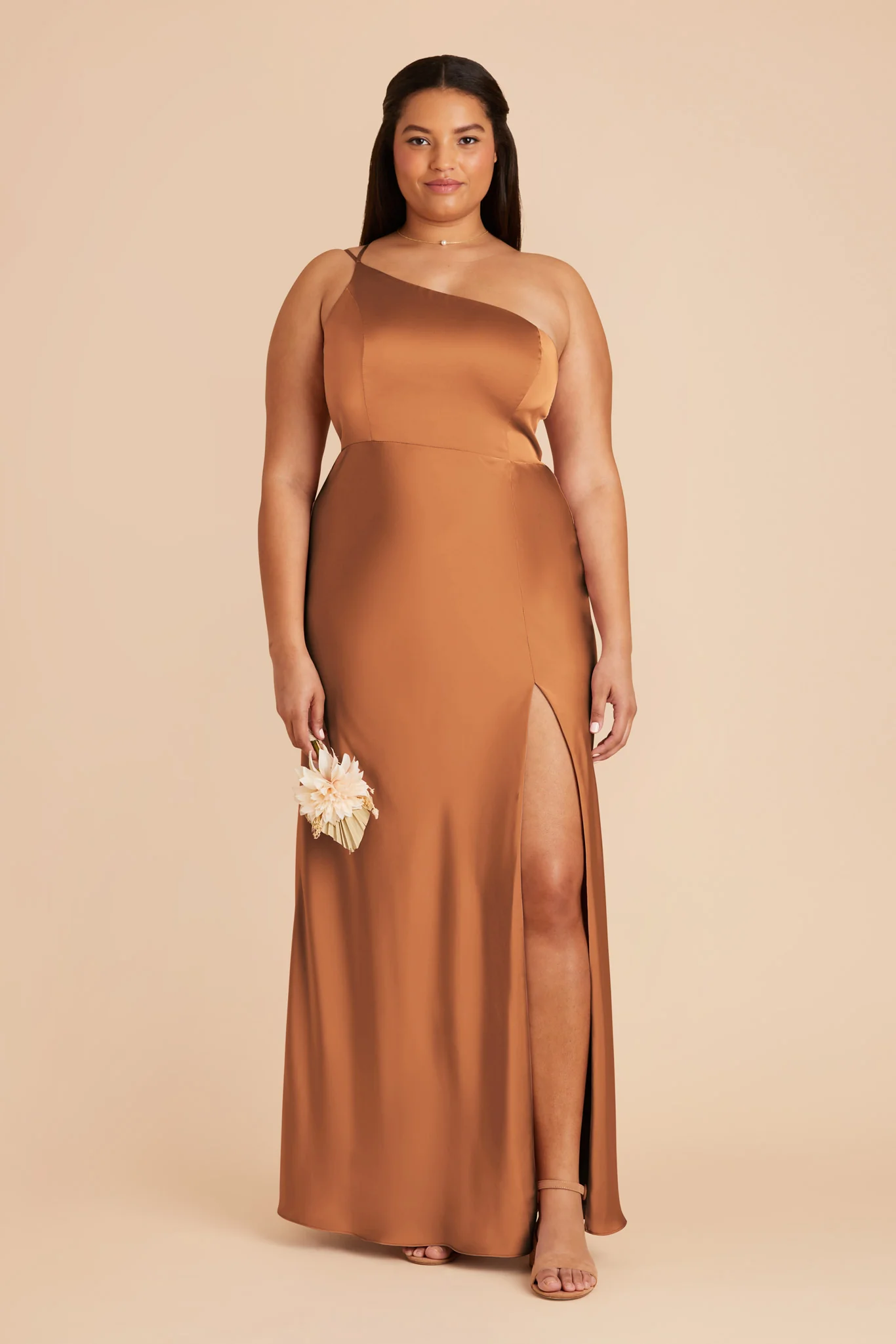 Kensie Matte Satin Dress - Rust - necksoother