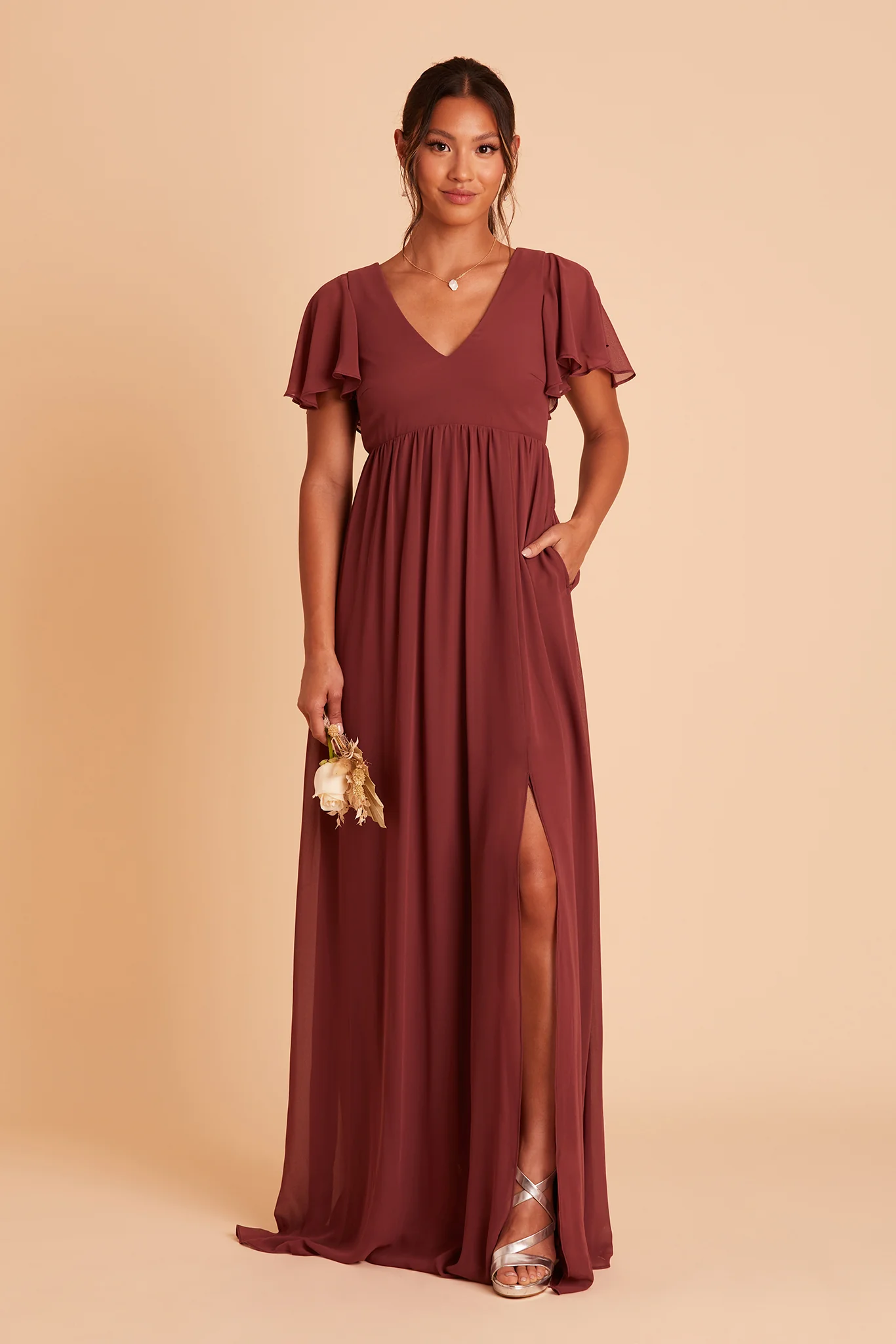 Hannah Empire Dress - Rosewood - necksoother