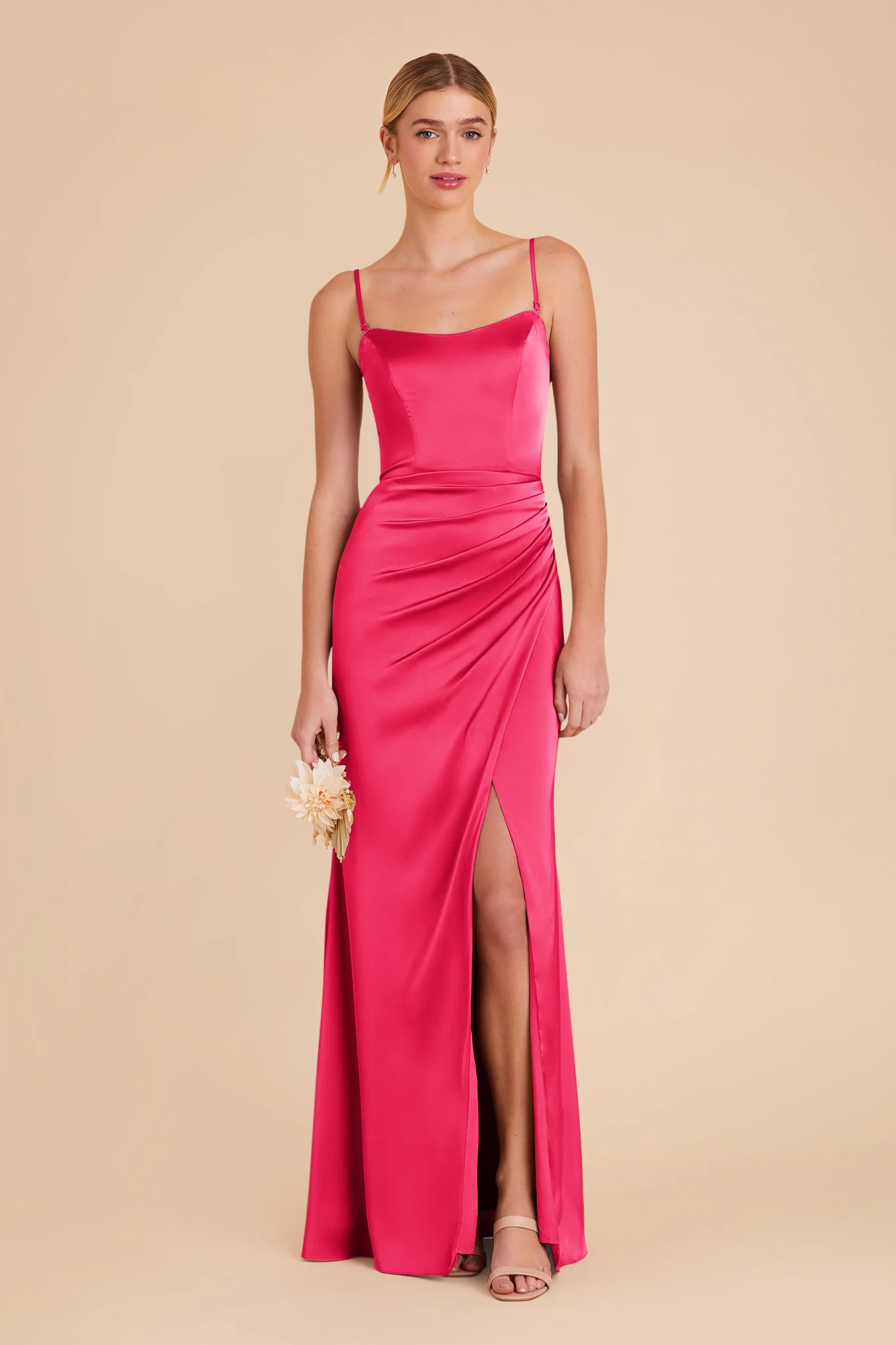 Anne Matte Satin Dress - Fuchsia - necksoother
