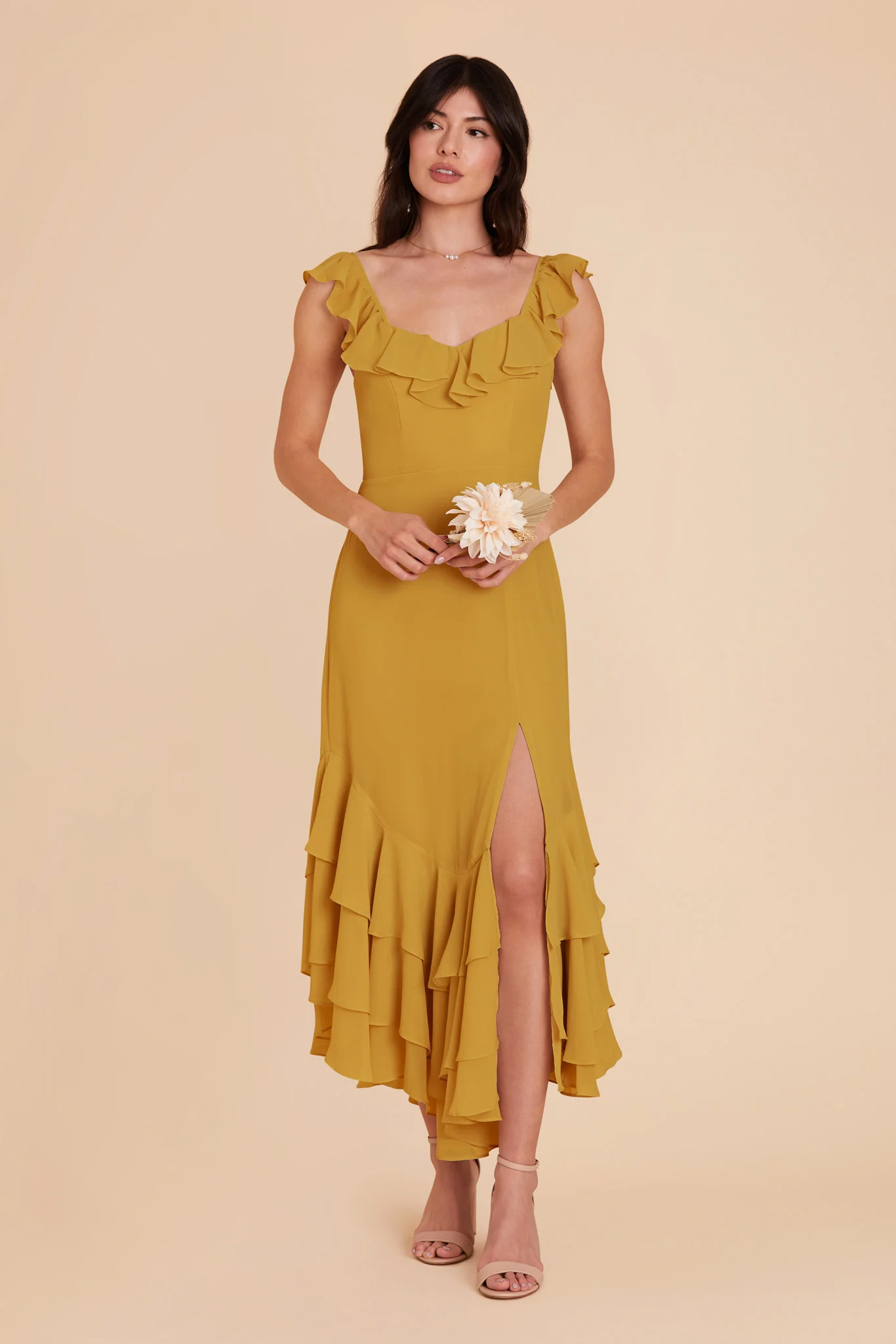 Ginny Chiffon Dress - Marigold - necksoother