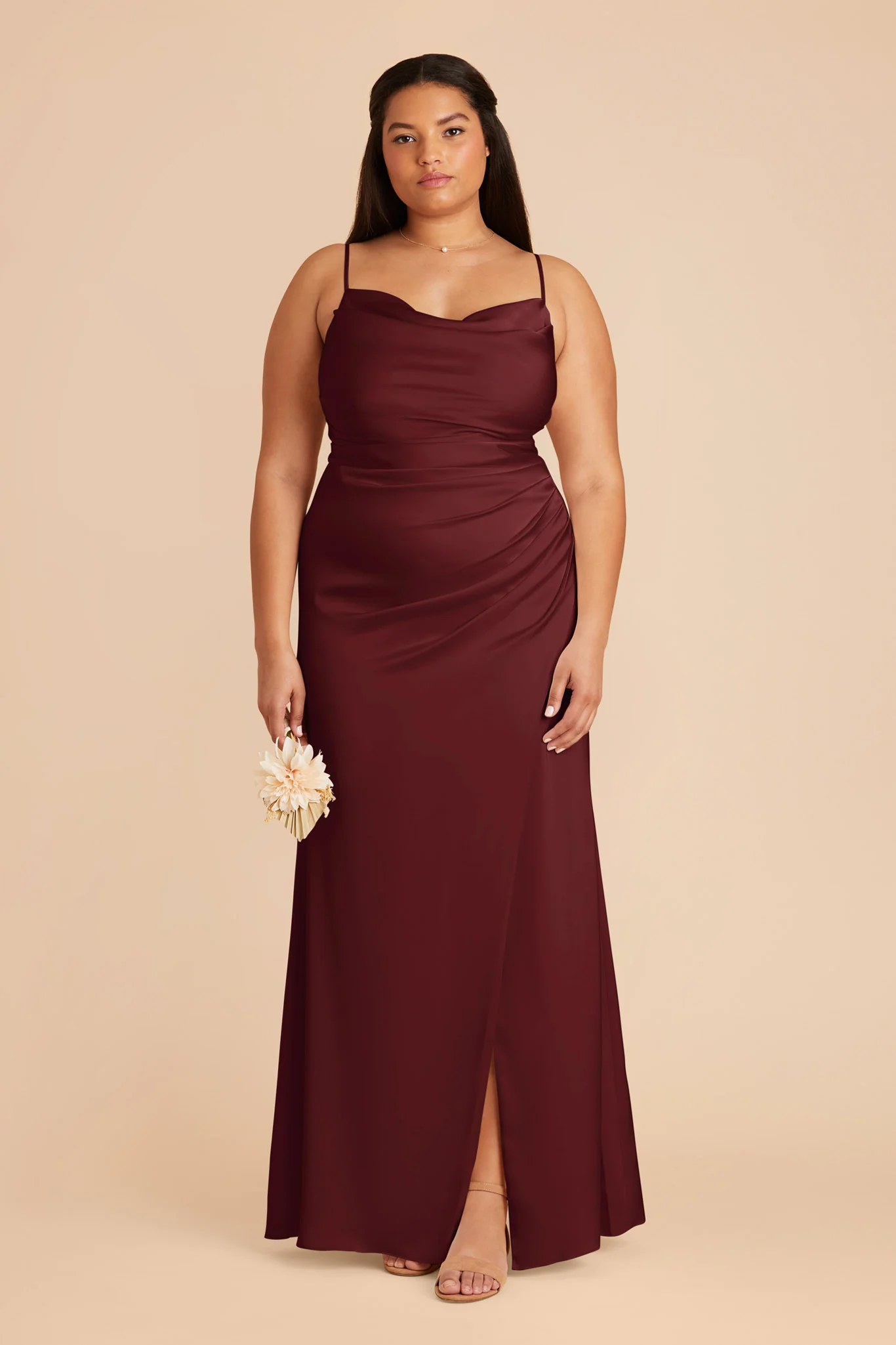 Lydia Matte Satin Dress - Cabernet - necksoother
