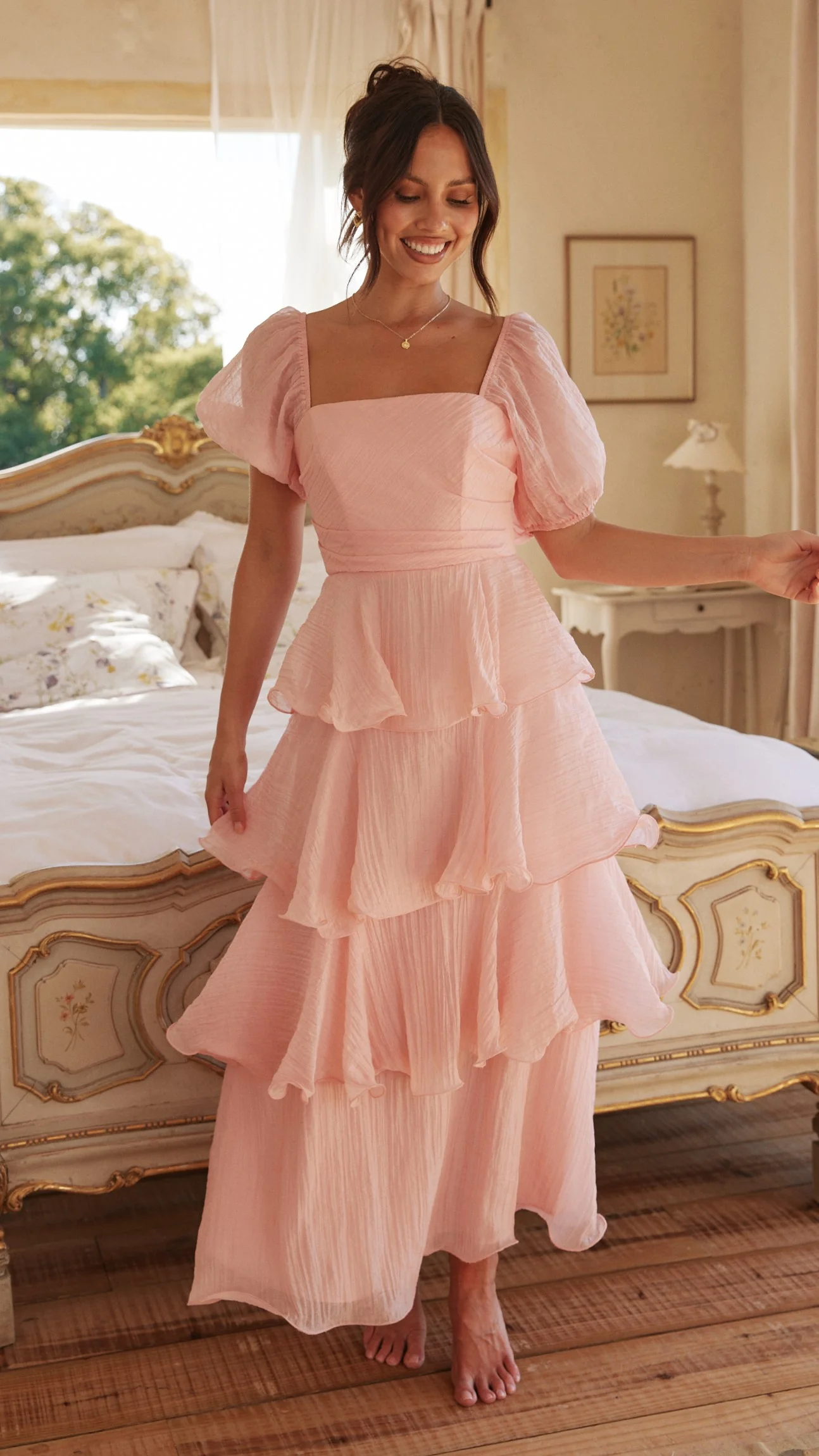Lanelle Maxi Dress - Pink - necksoother