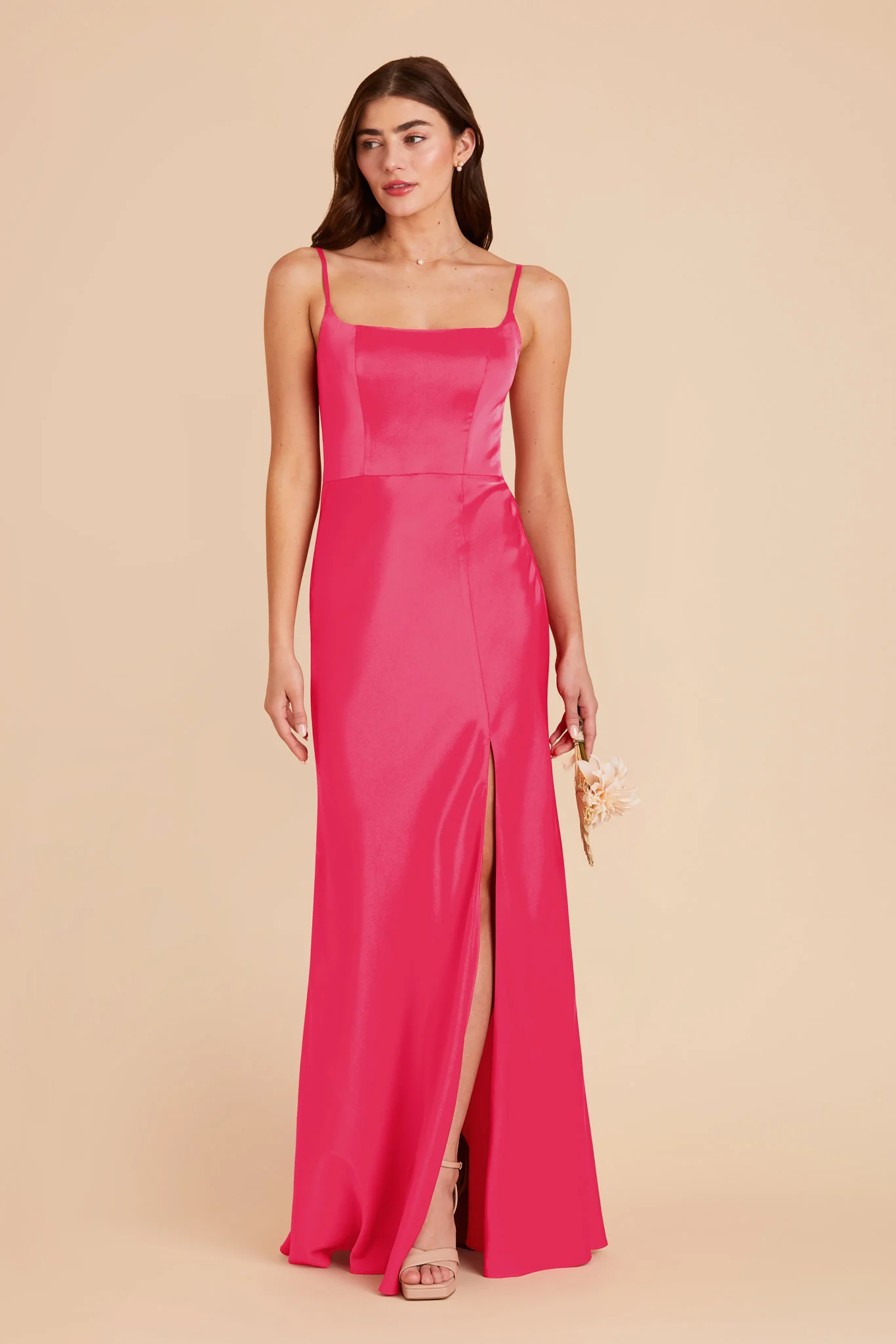 Mai Matte Satin Dress - Fuchsia - necksoother