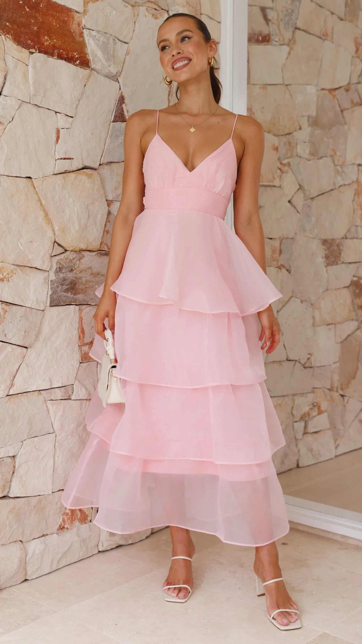 Shayla Maxi Dress - Pink - necksoother
