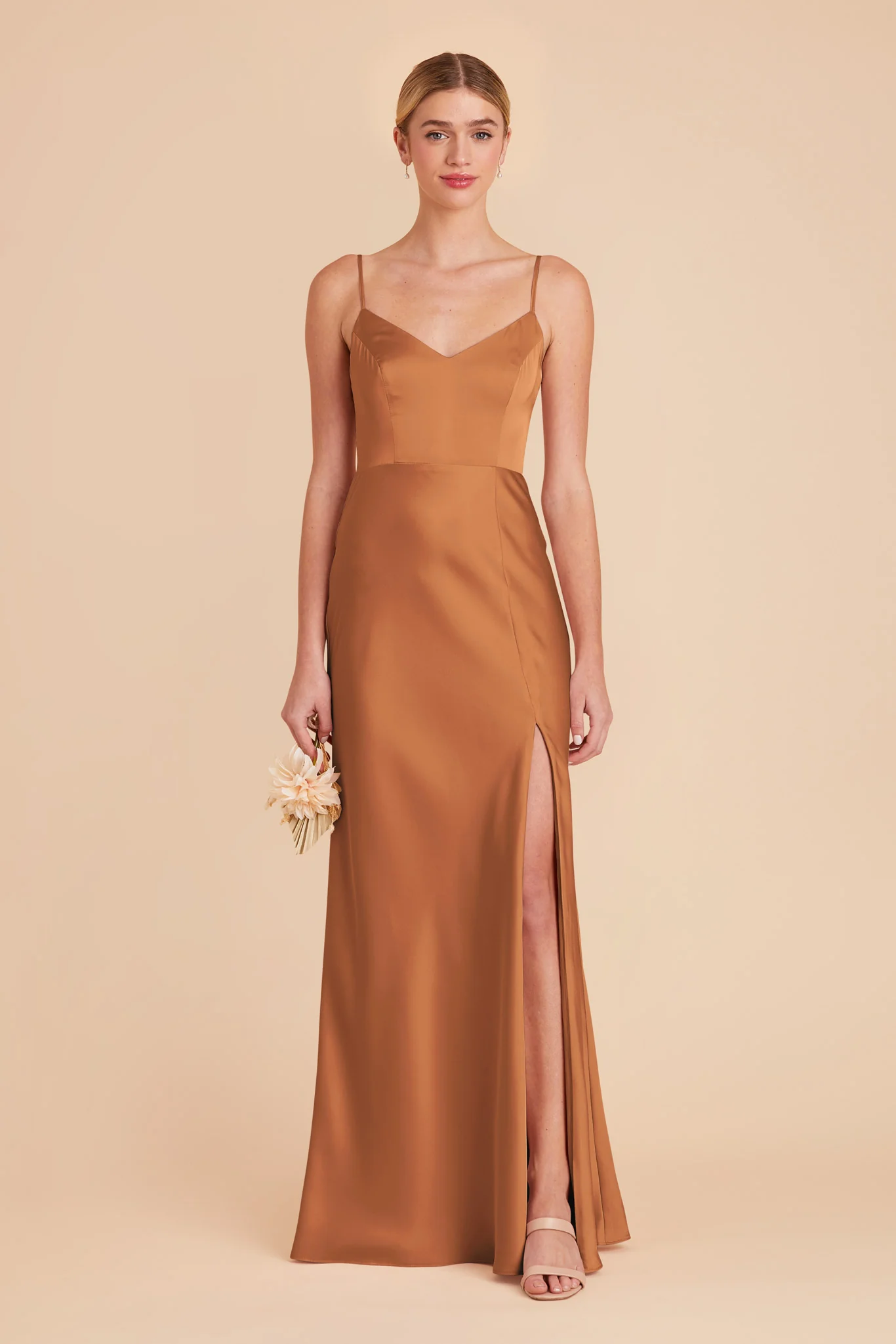 Jay Matte Satin Dress - Rust - necksoother