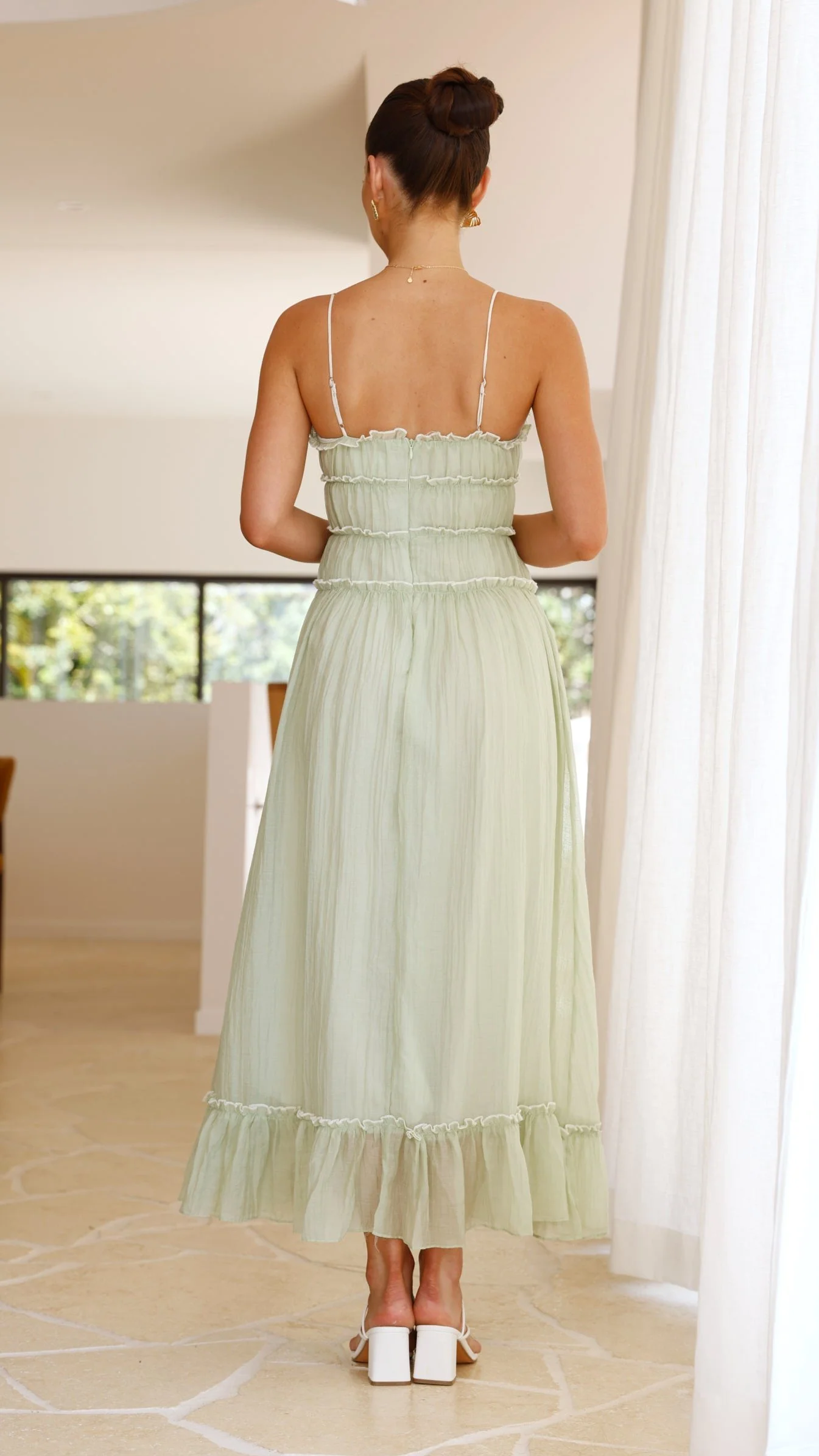 Halo Maxi Dress - Sage - necksoother
