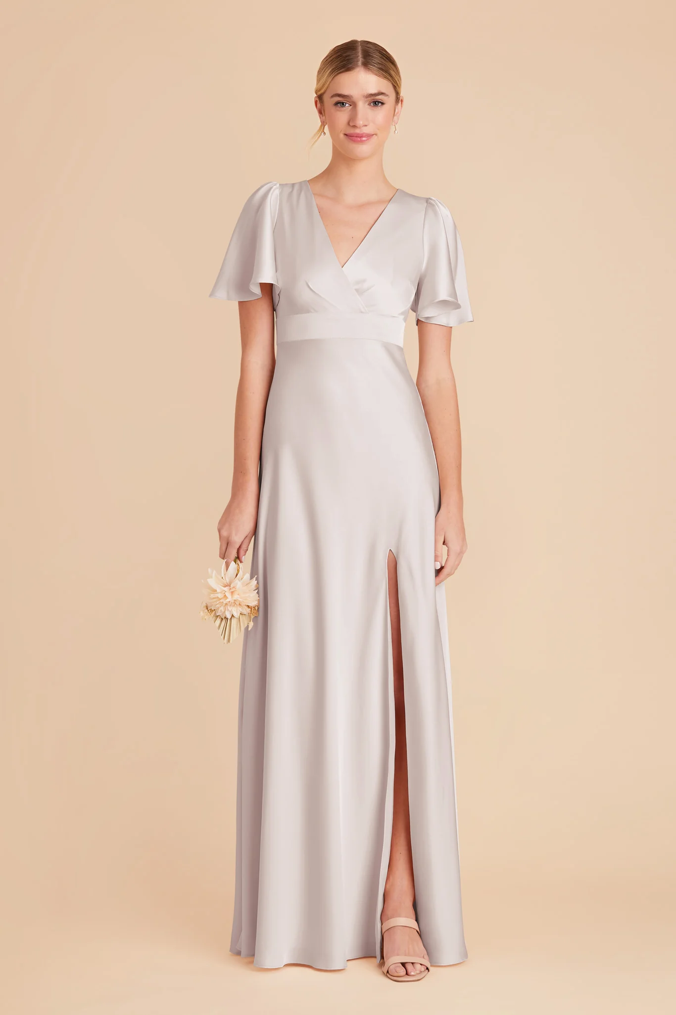 Marni Matte Satin Dress - Platinum - necksoother