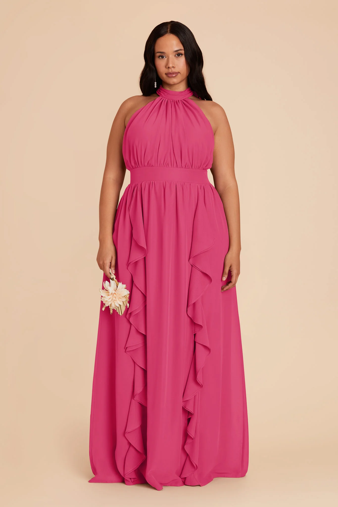 Joyce Chiffon Dress - Fuchsia - necksoother
