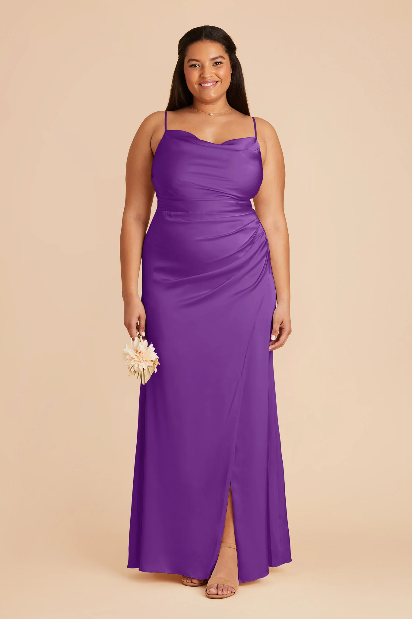 Lydia Matte Satin Dress - Amethyst - necksoother
