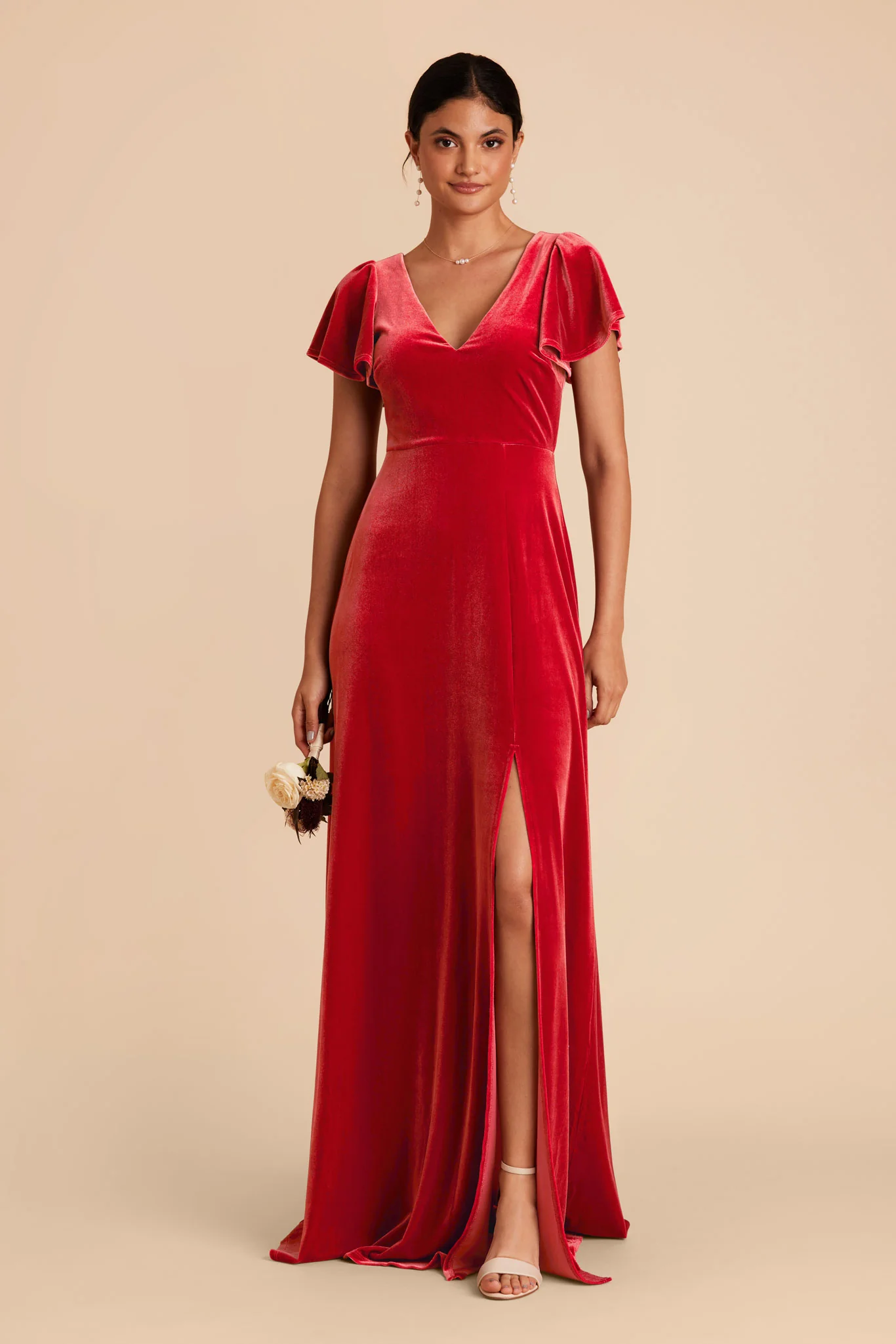 Hannah Velvet Dress - Ruby Red - necksoother