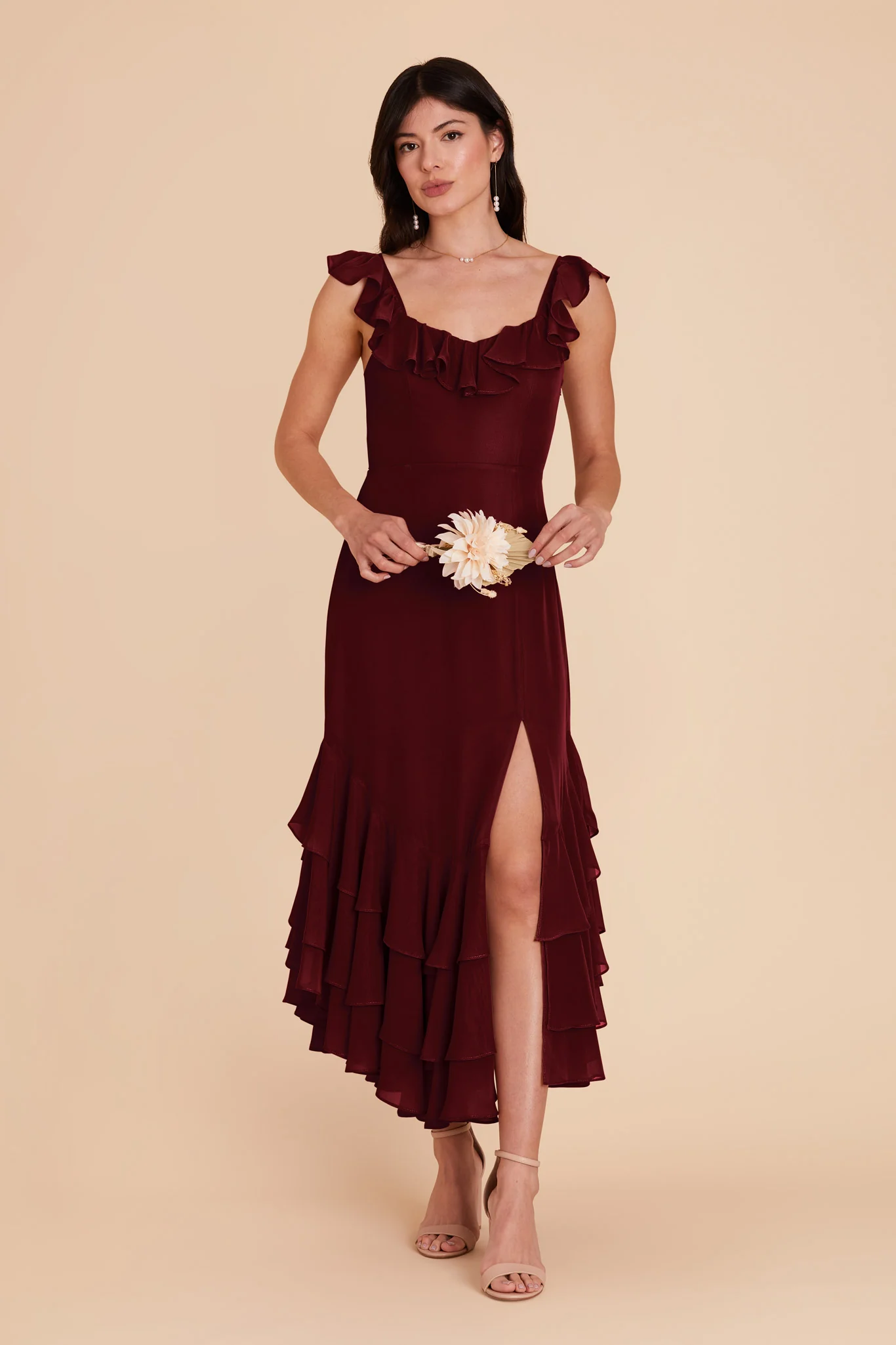 Ginny Chiffon Dress - Cabernet - necksoother