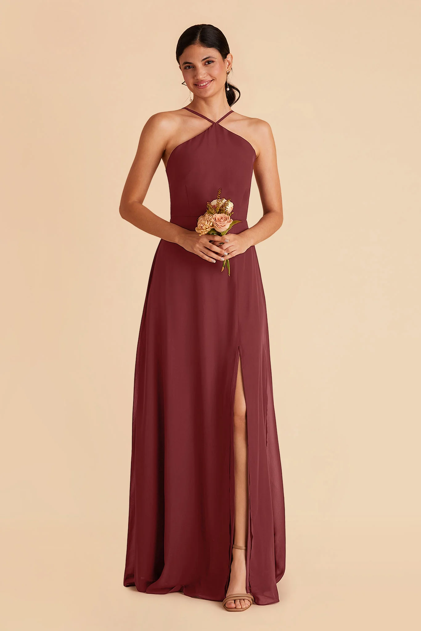 Juliet Chiffon Dress - Rosewood - necksoother