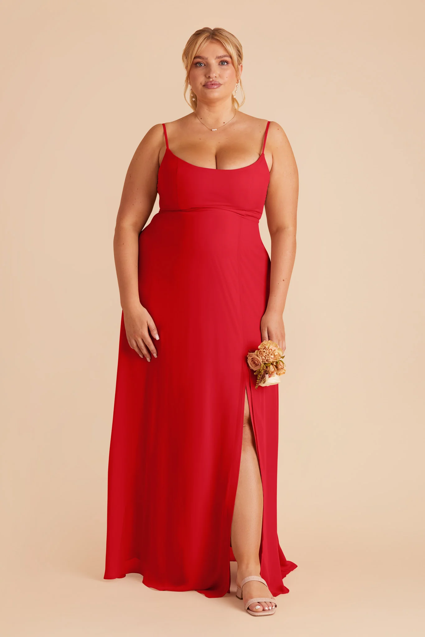 Amy Chiffon Dress - Ruby Red - necksoother