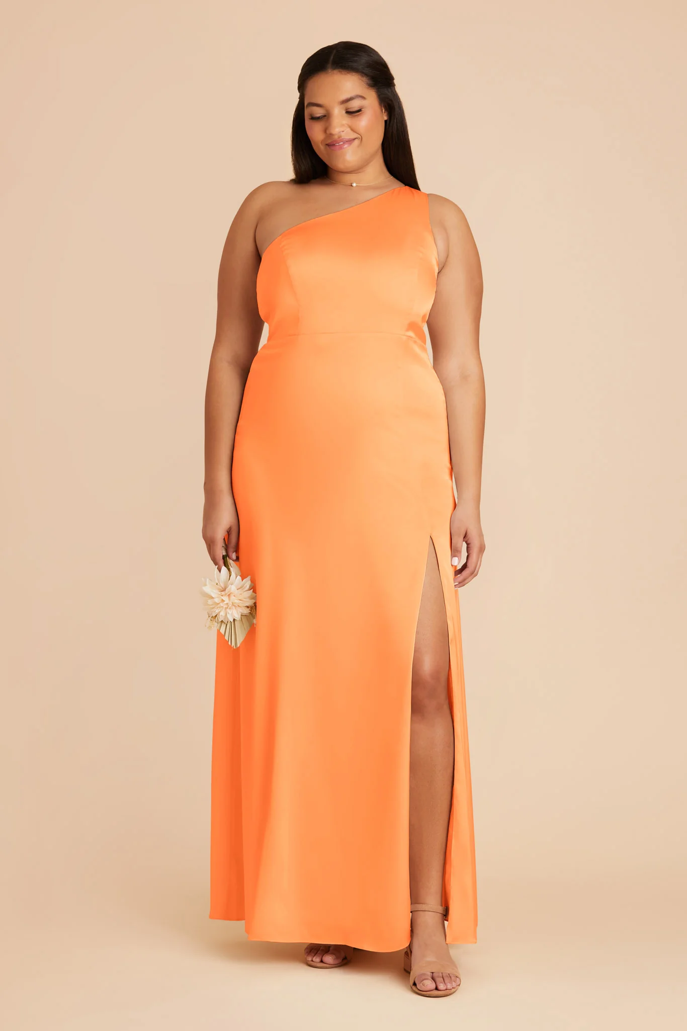 Kira Matte Satin Dress - Apricot - necksoother