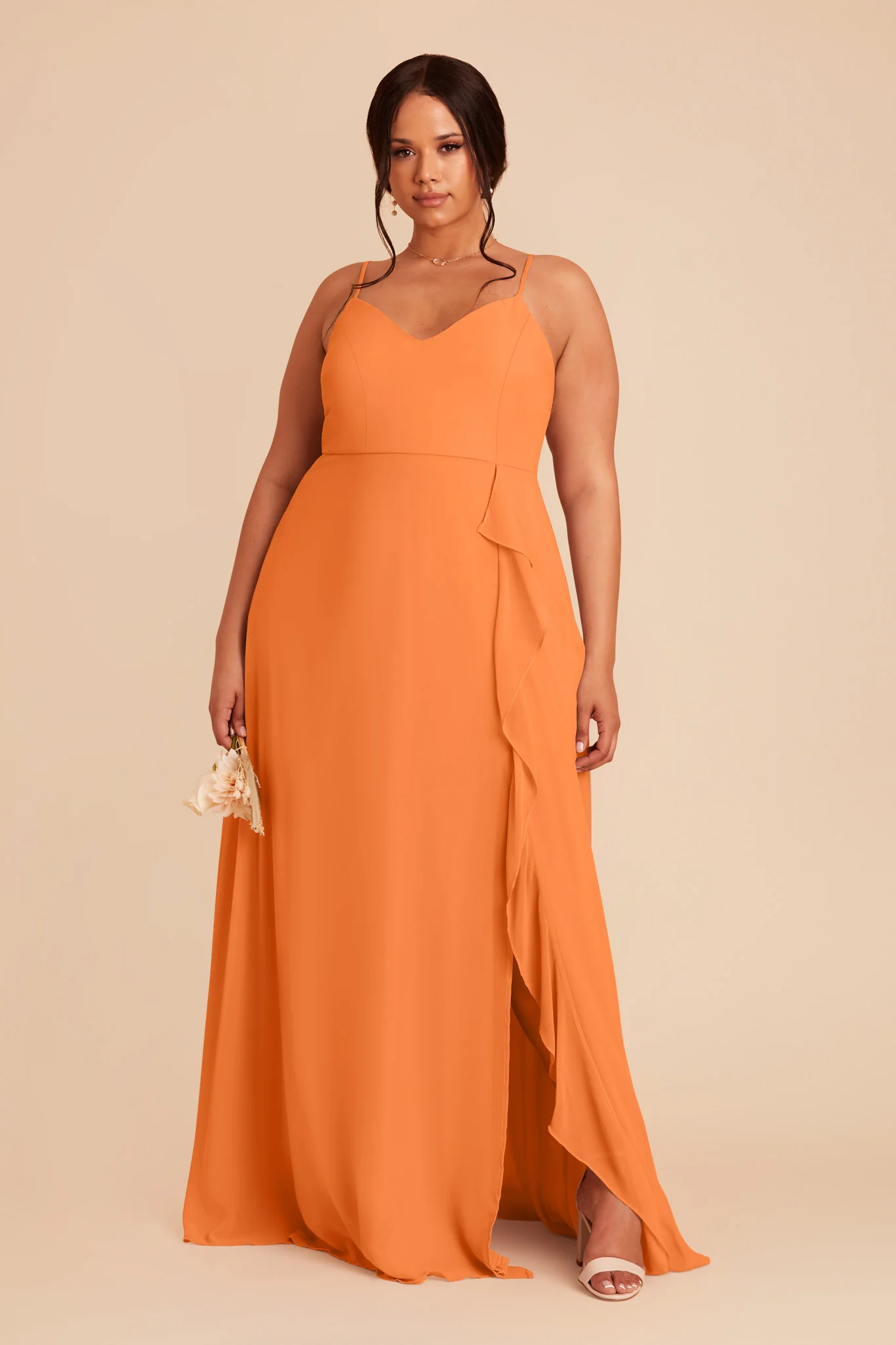 Theresa Chiffon Dress - Apricot - necksoother