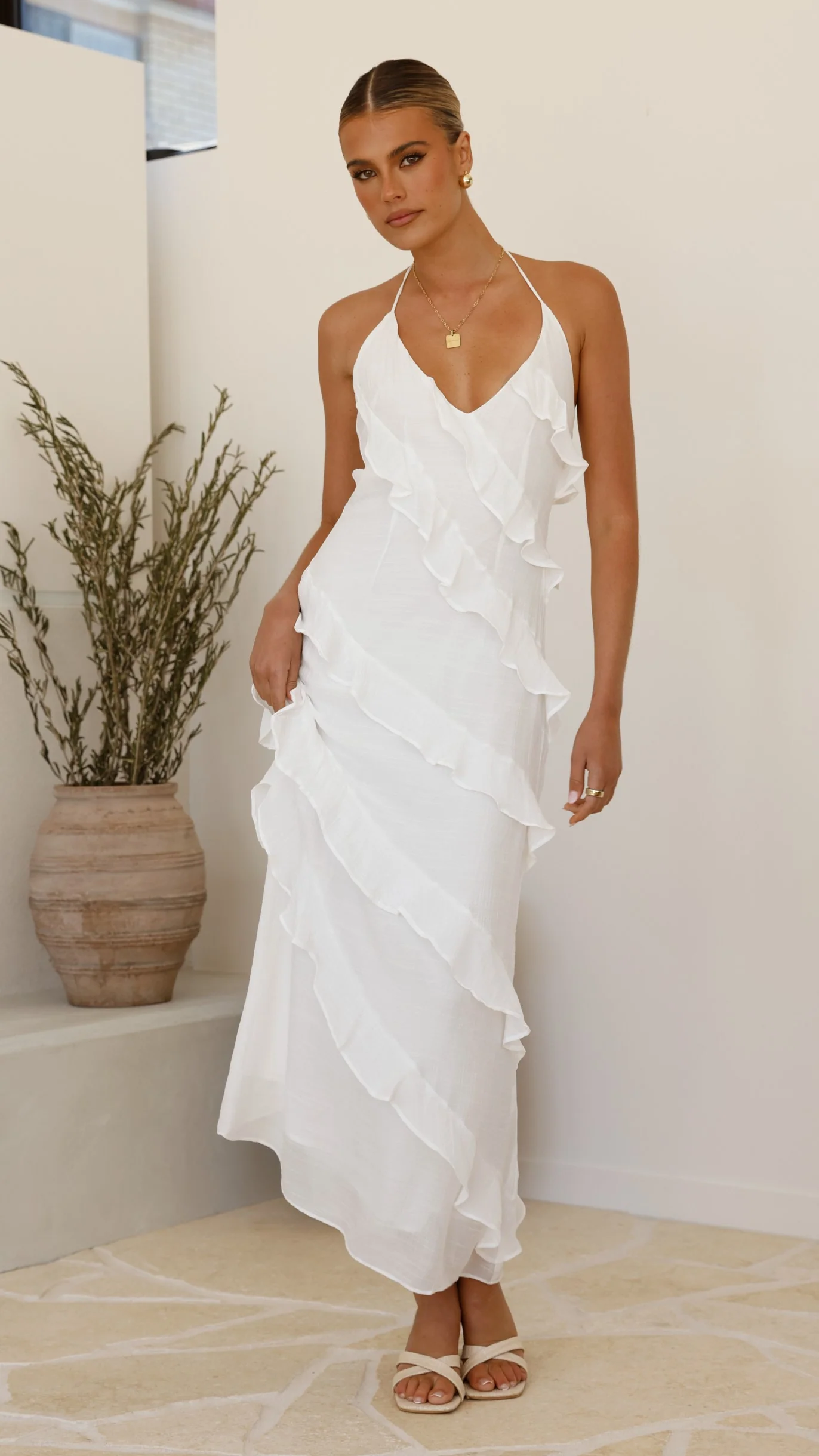 Sophia Maxi Dress - White - necksoother