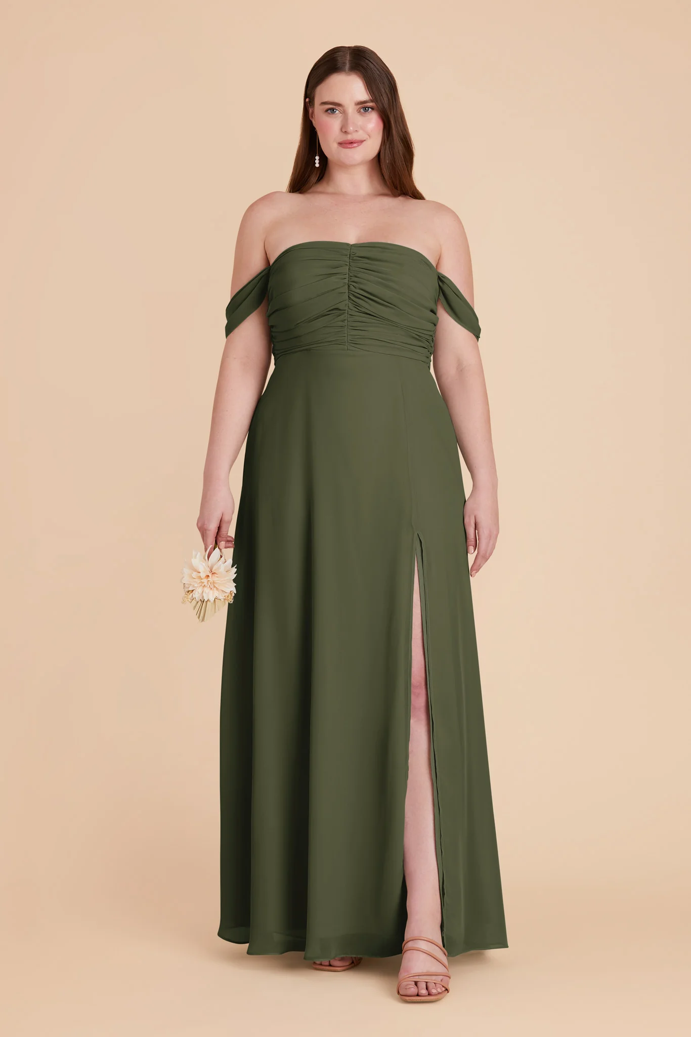 Cara Chiffon Dress - Olive - necksoother
