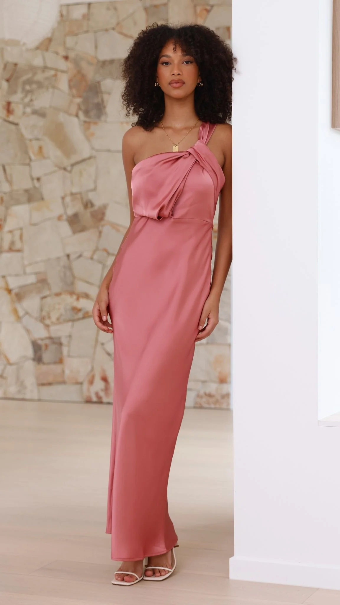 Greta Maxi Dress - Baked Rose - necksoother