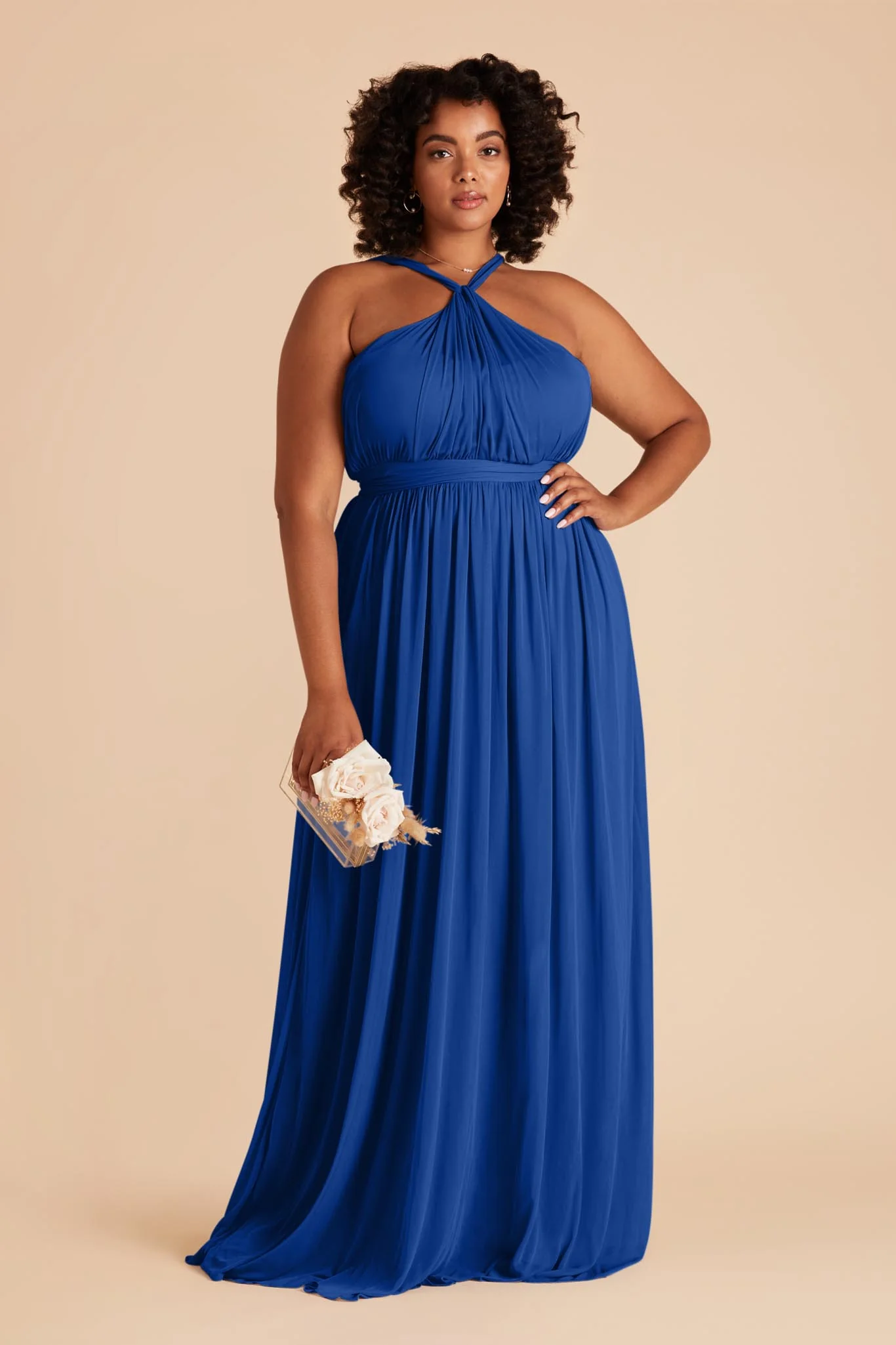 Kiko Chiffon Dress - Cobalt Blue - necksoother