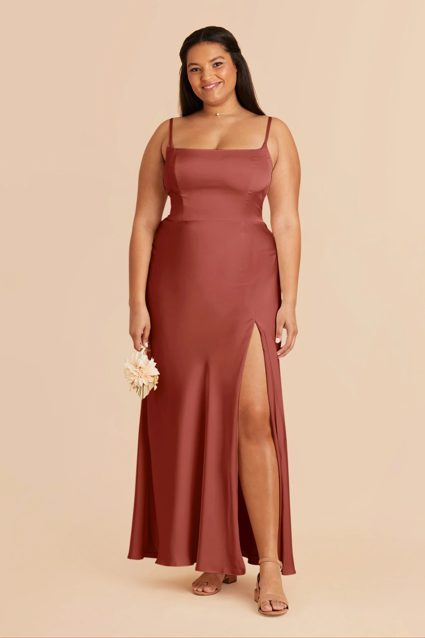 Mai Matte Satin Dress - Spice - necksoother