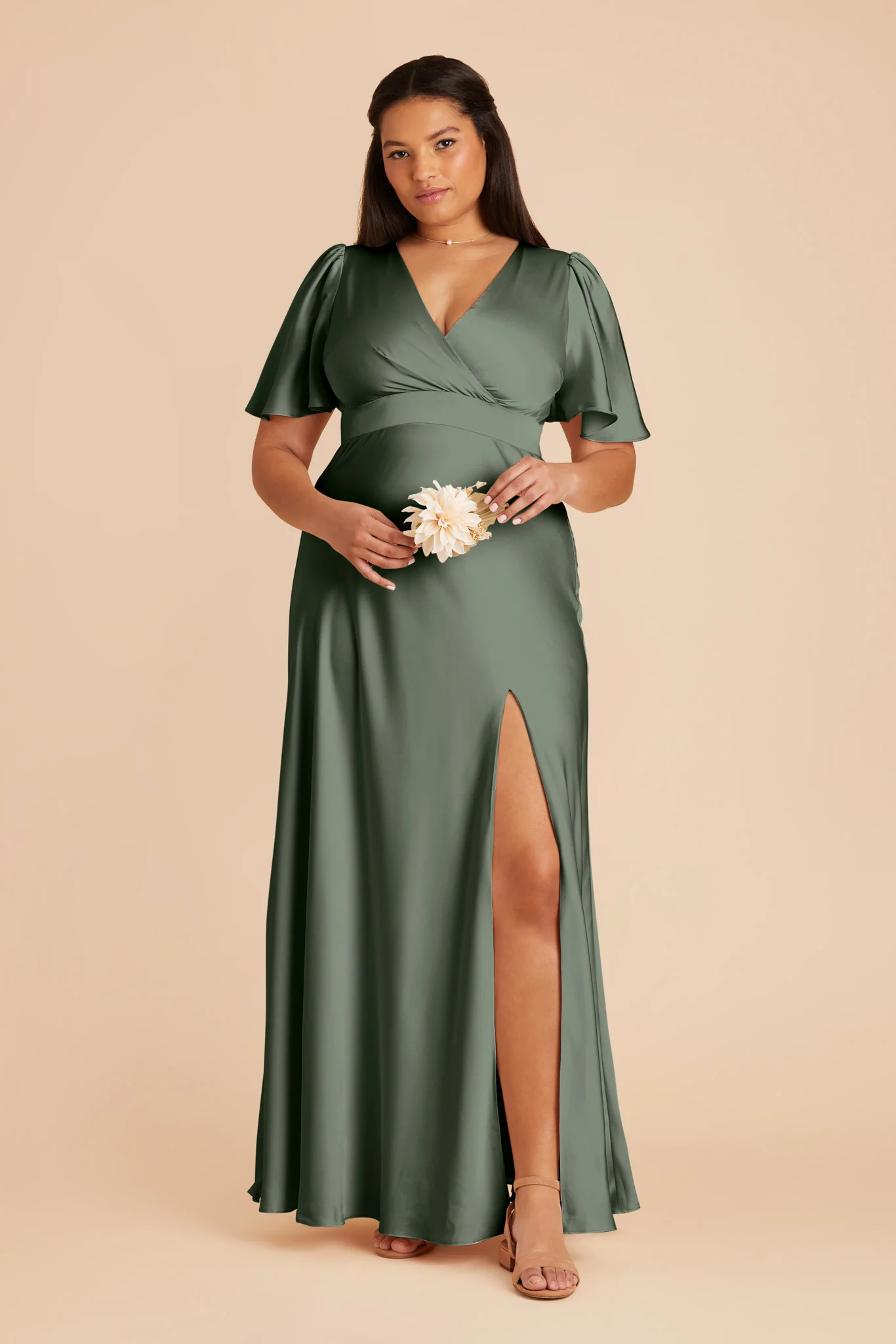 Marni Matte Satin Dress - Eucalyptus - necksoother