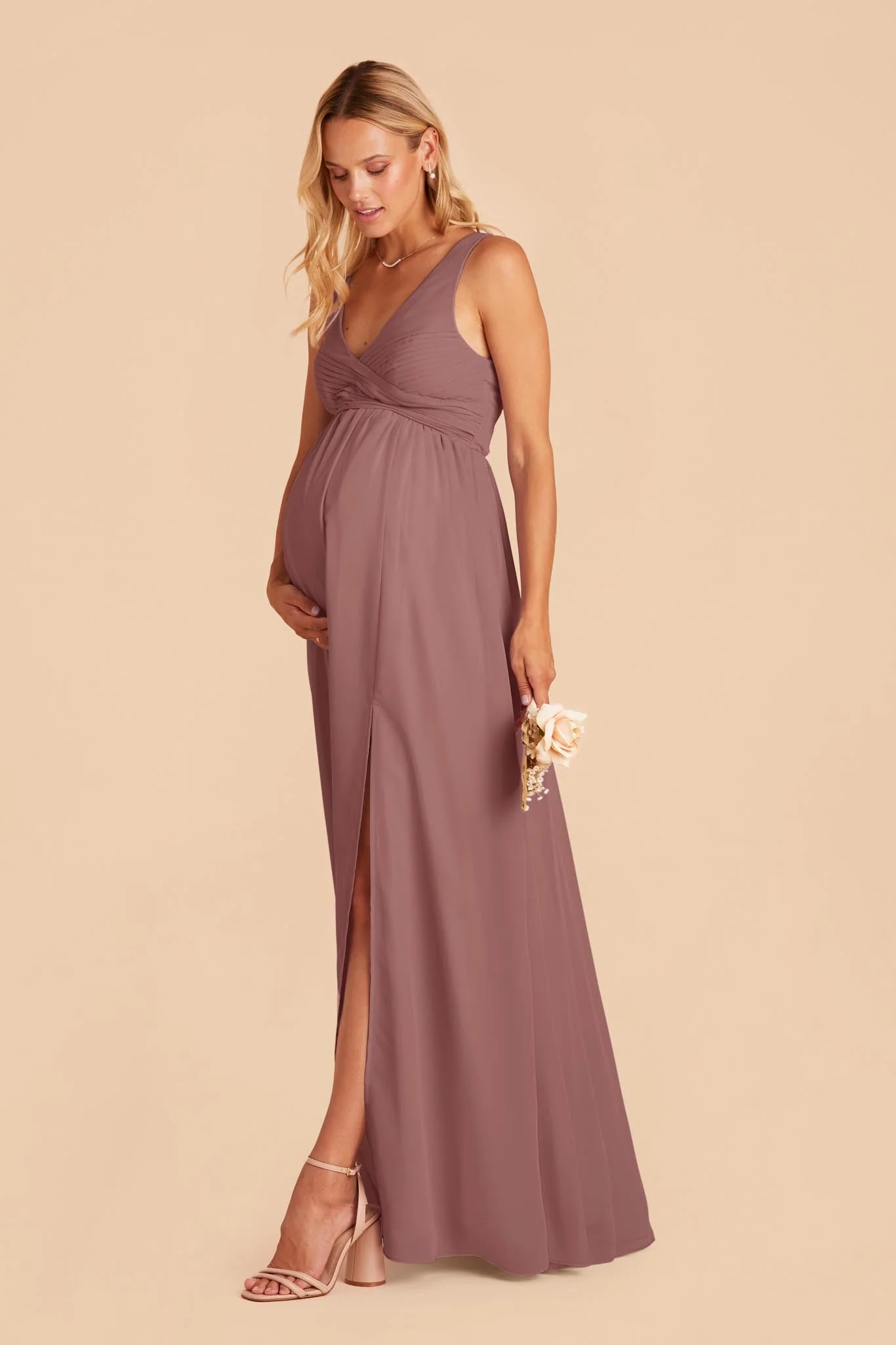Laurie Empire Dress - Dark Mauve - necksoother