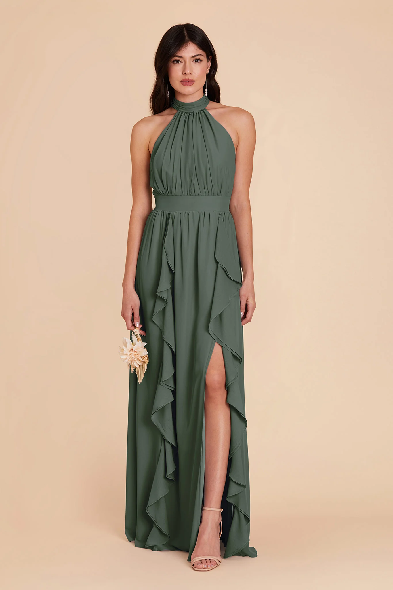 Joyce Chiffon Dress - Eucalyptus - necksoother