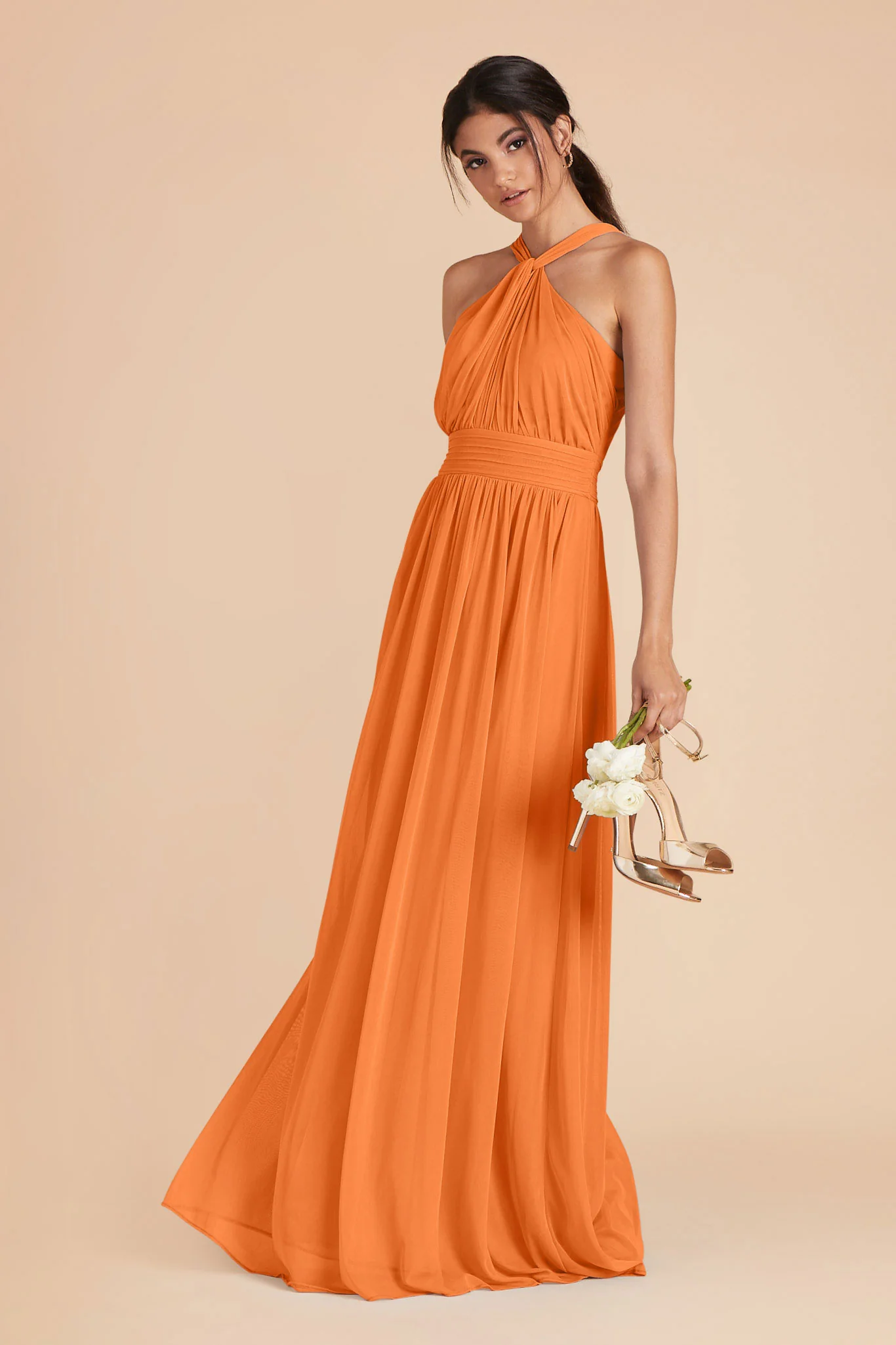 Kiko Chiffon Dress - Apricot - necksoother