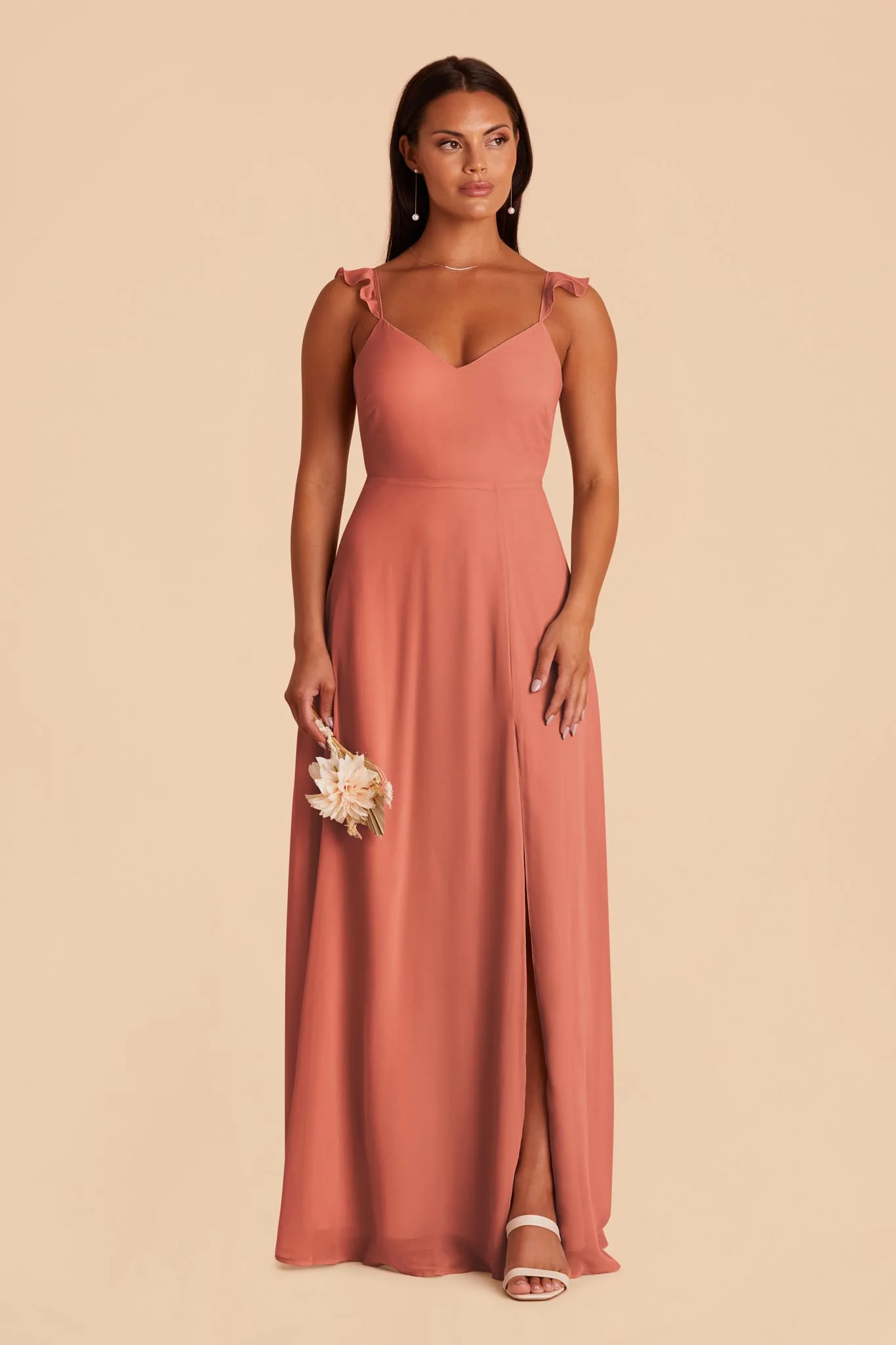 Doris Chiffon Dress - Terracotta - necksoother