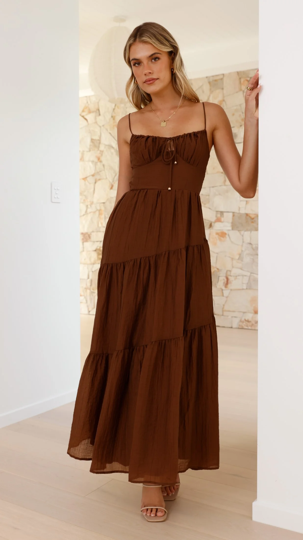 Cove Maxi Dress - Chocolate - necksoother