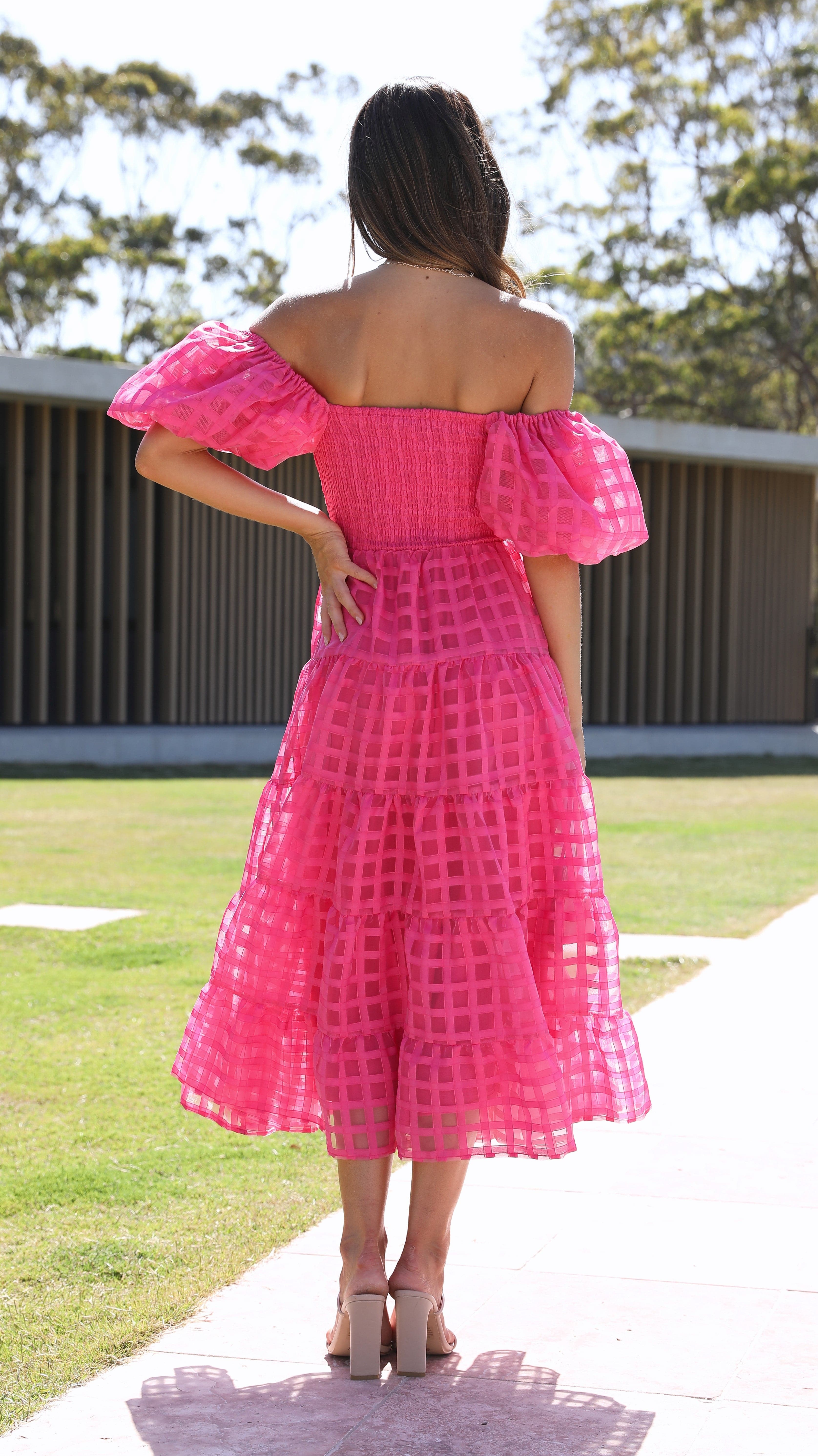 Deemi Maxi Dress - Hot Pink - necksoother