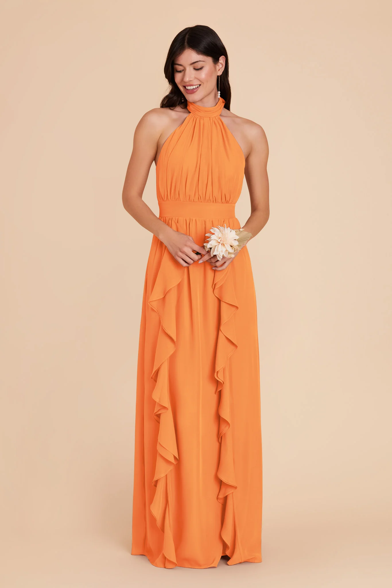 Joyce Chiffon Dress - Apricot - necksoother